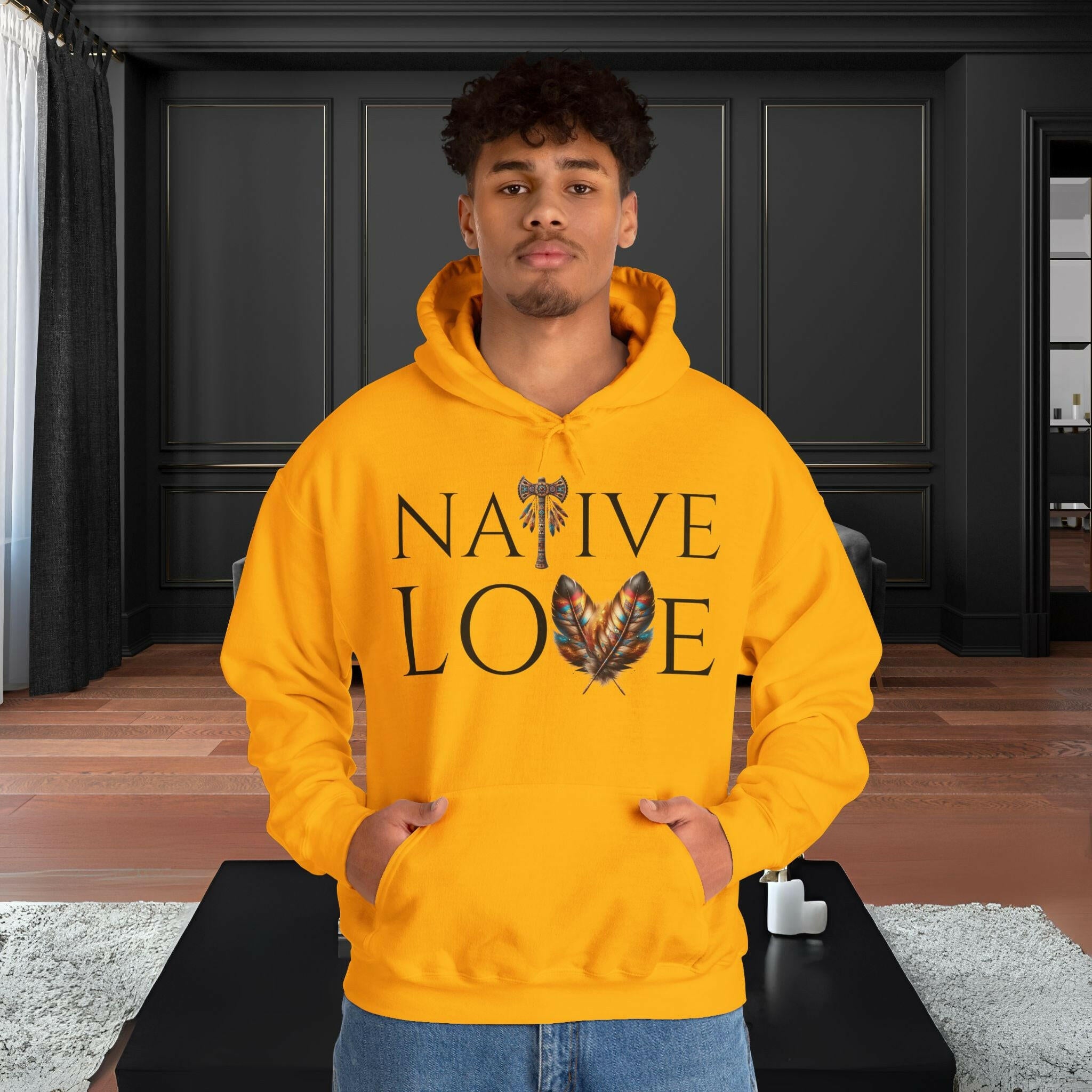 'Native Love' Men's Hoodie - MKCM Modern Designs