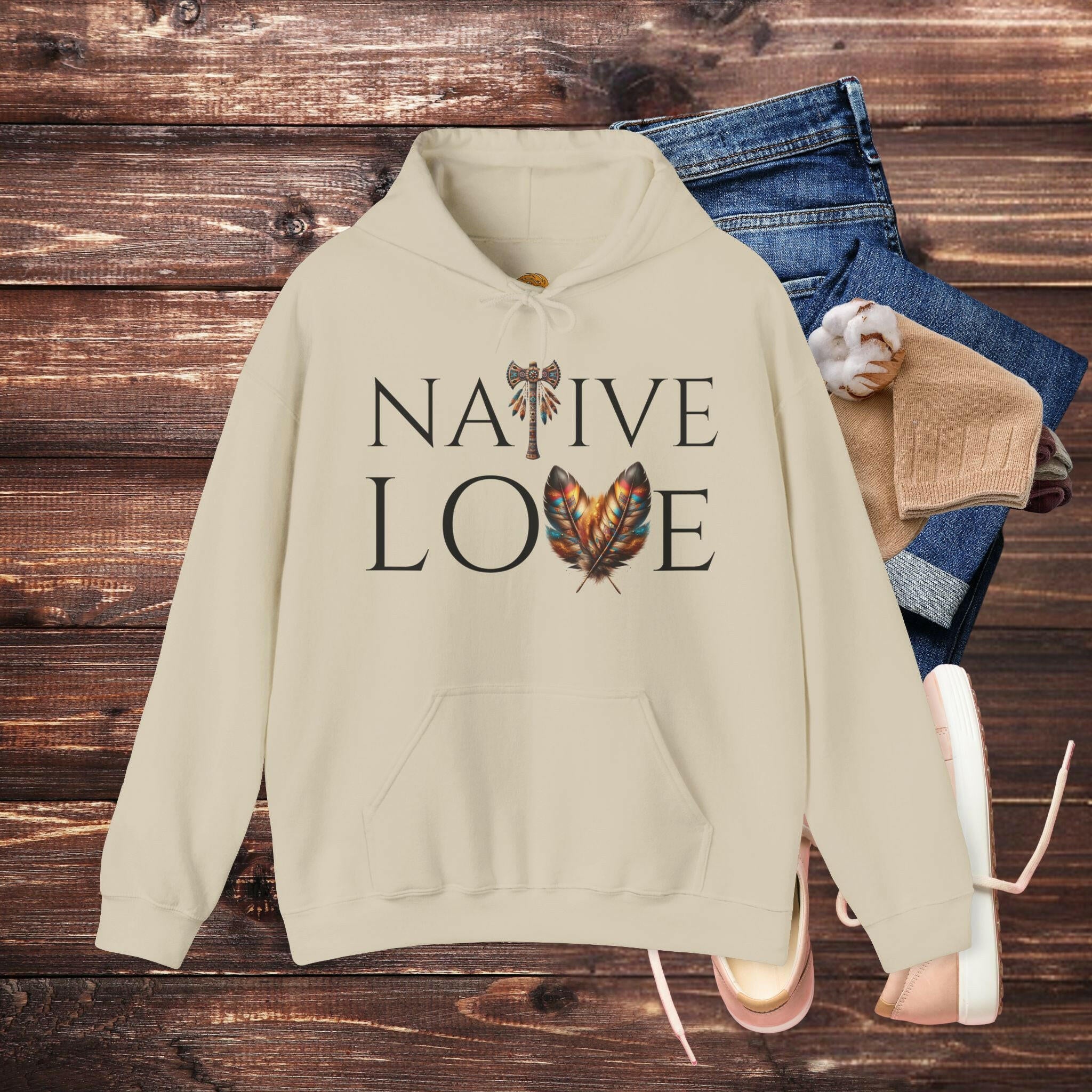 'Native Love' Men's Hoodie - MKCM Modern Designs