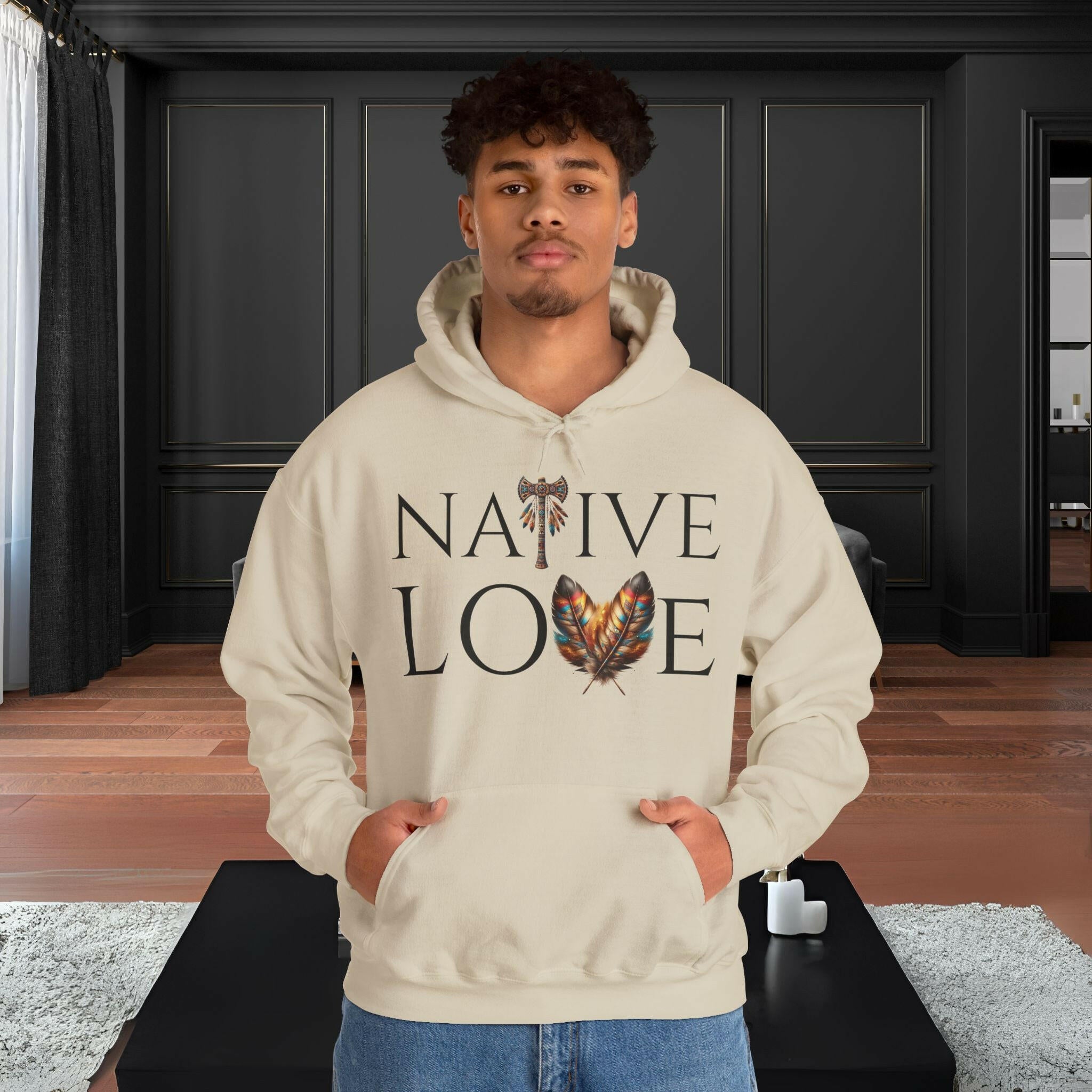 'Native Love' Men's Hoodie - MKCM Modern Designs