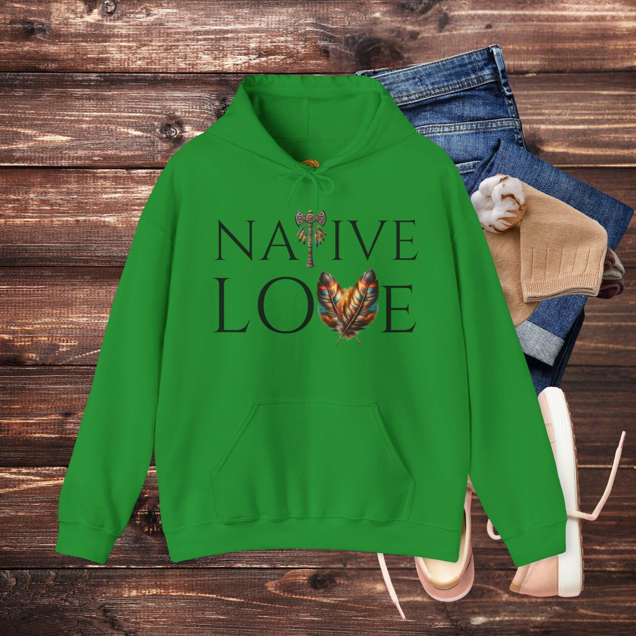 'Native Love' Men's Hoodie - MKCM Modern Designs