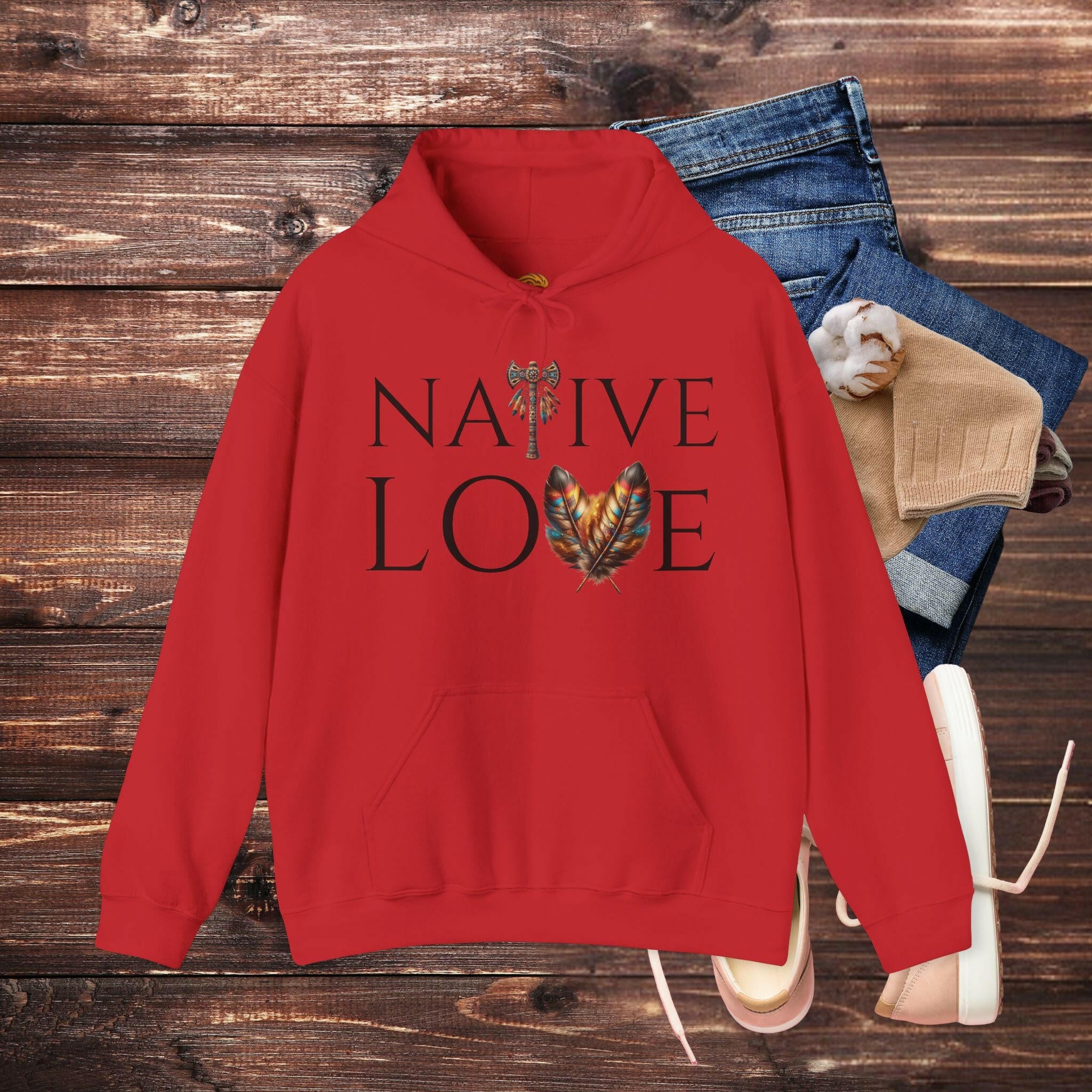 'Native Love' Men's Hoodie - MKCM Modern Designs