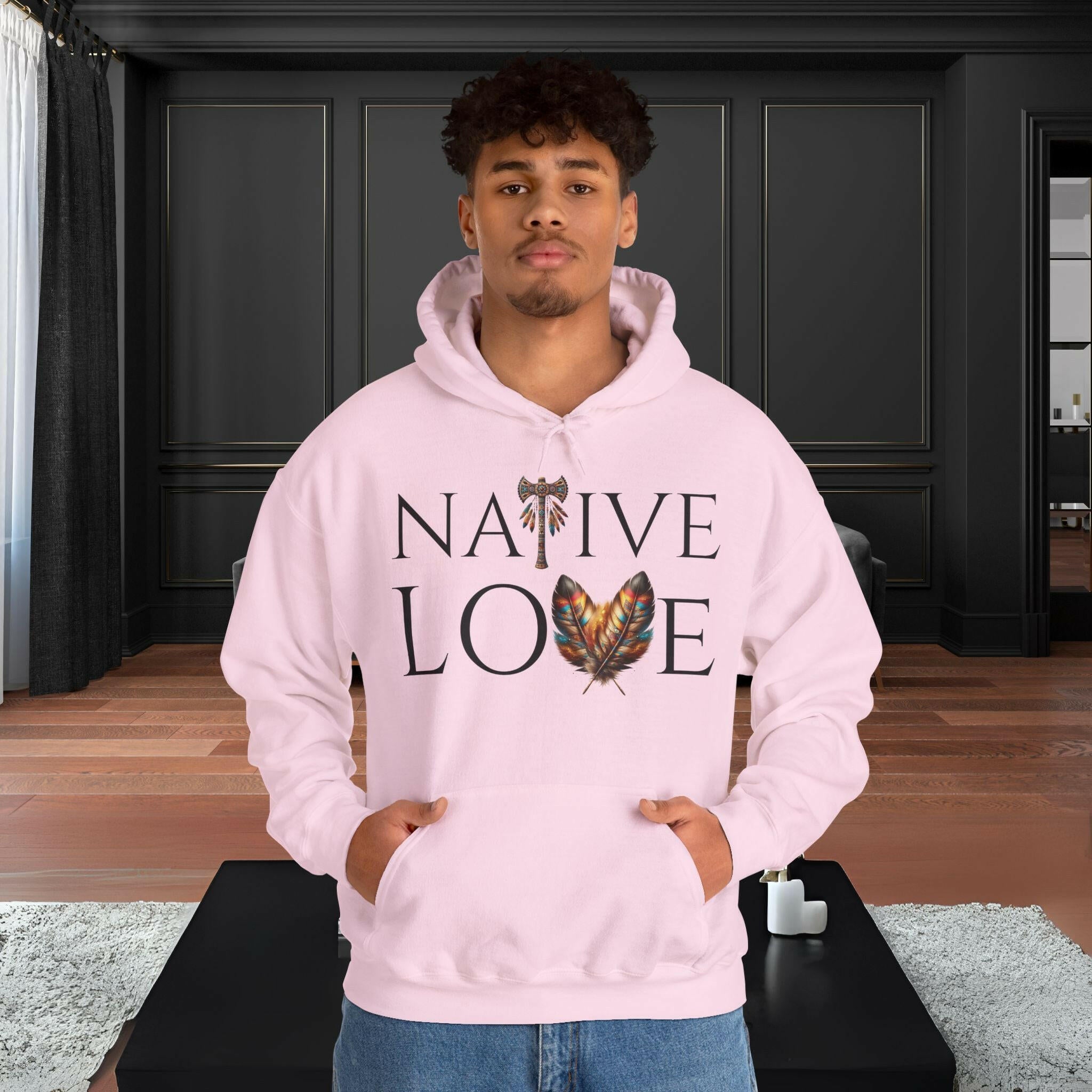 'Native Love' Men's Hoodie - MKCM Modern Designs