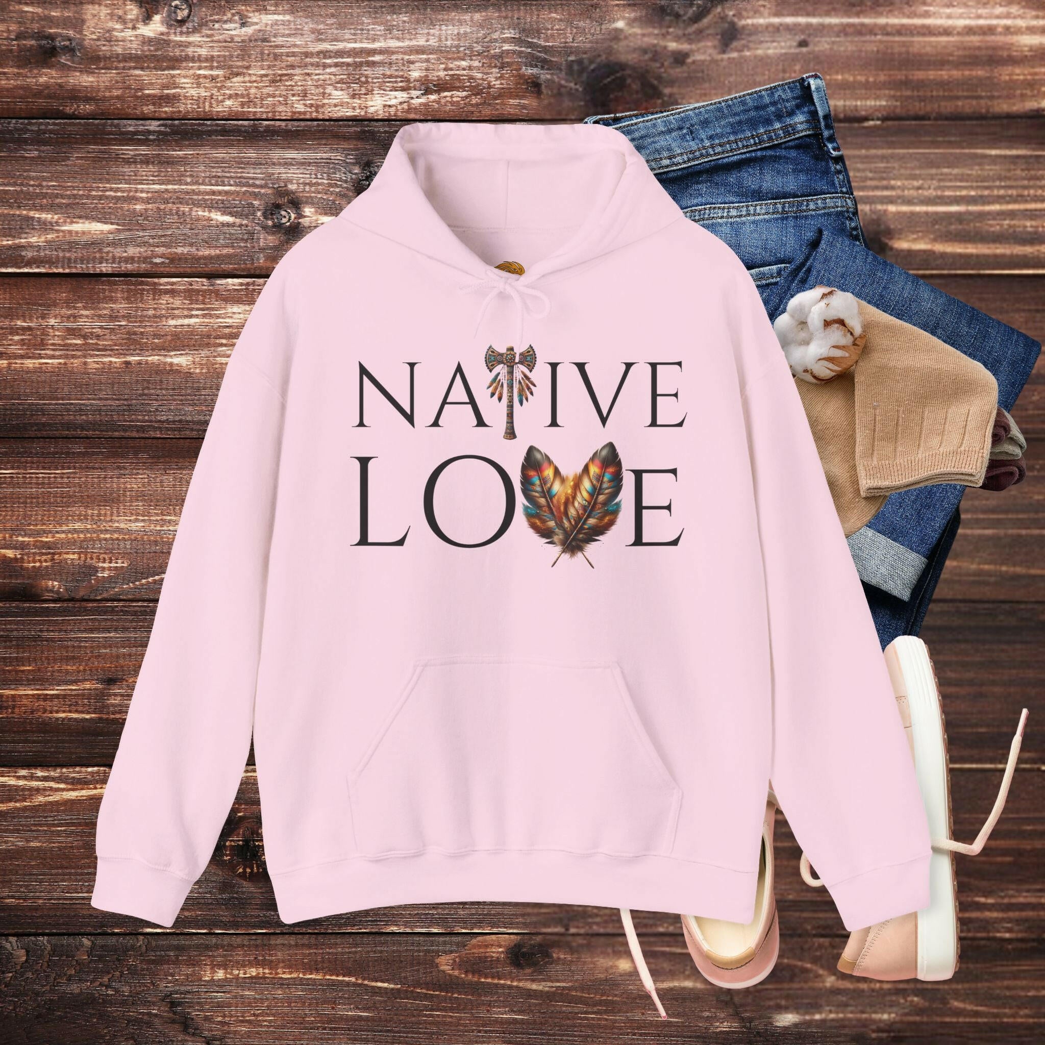 'Native Love' Men's Hoodie - MKCM Modern Designs