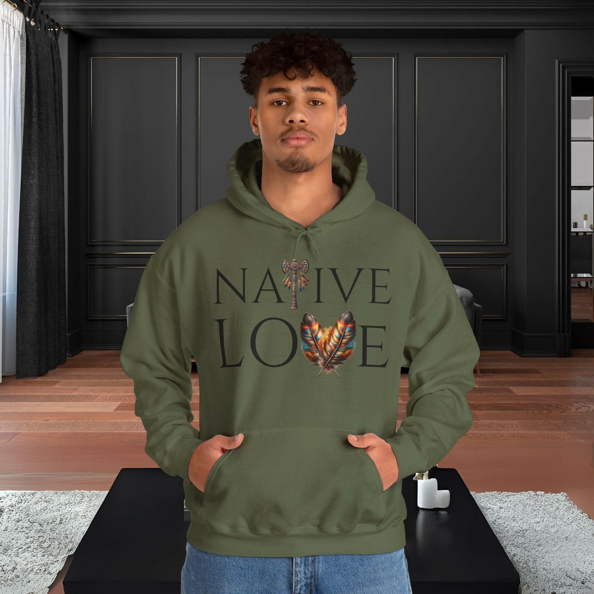 'Native Love' Men's Hoodie - MKCM Modern Designs