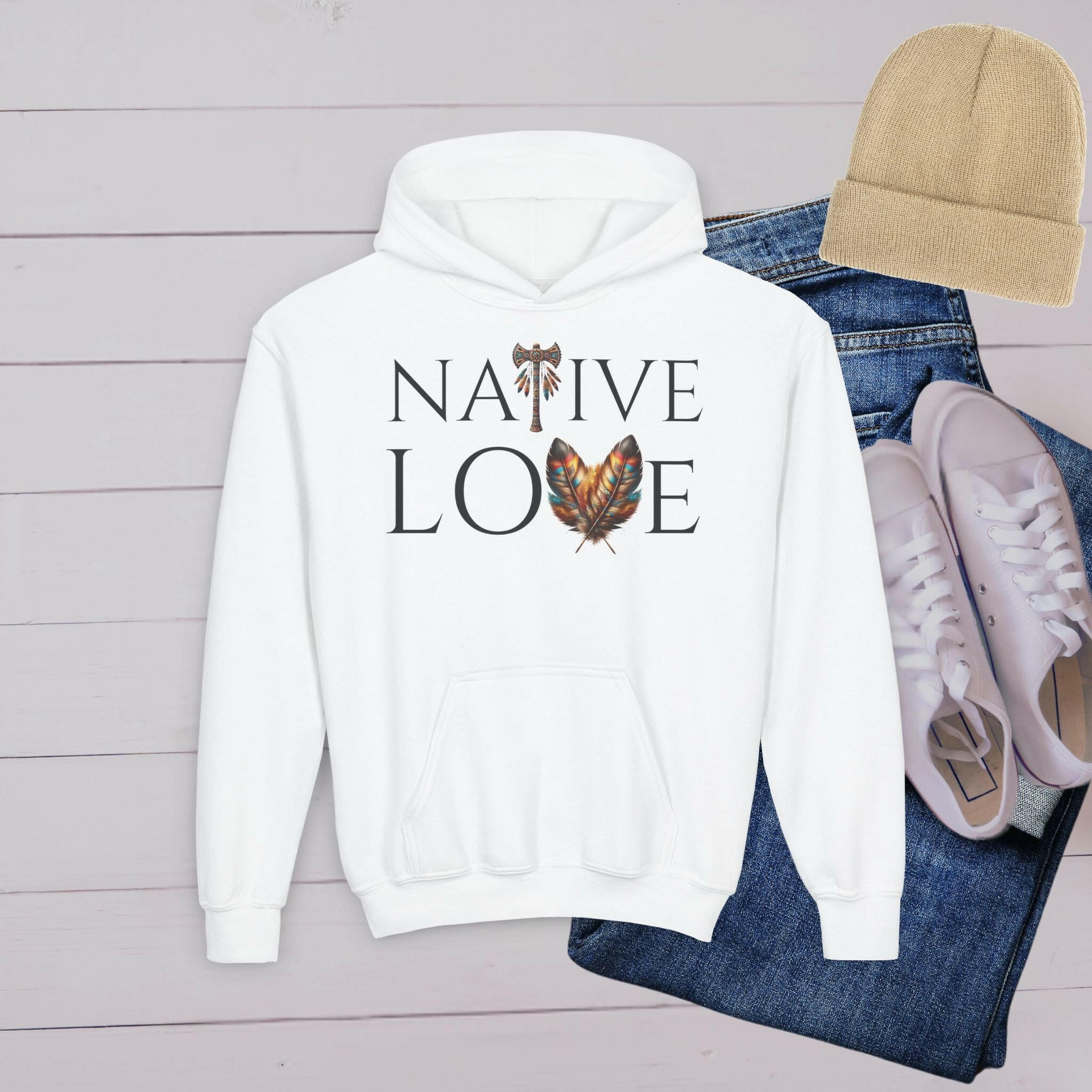 'Native Love’ Youth Hoodie - MKCM Modern Designs