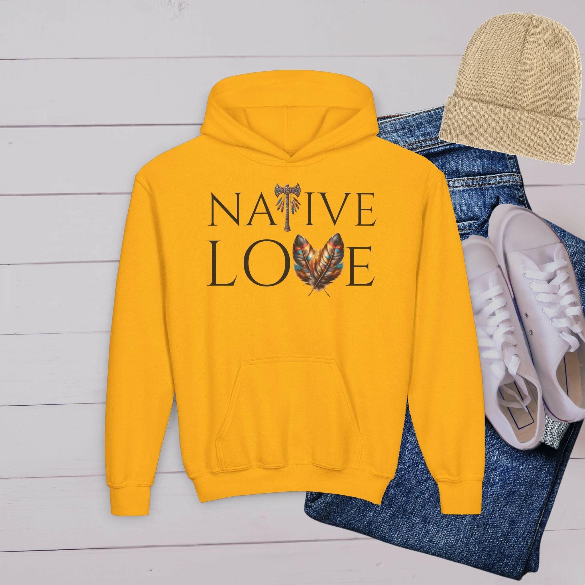 'Native Love’ Youth Hoodie - MKCM Modern Designs