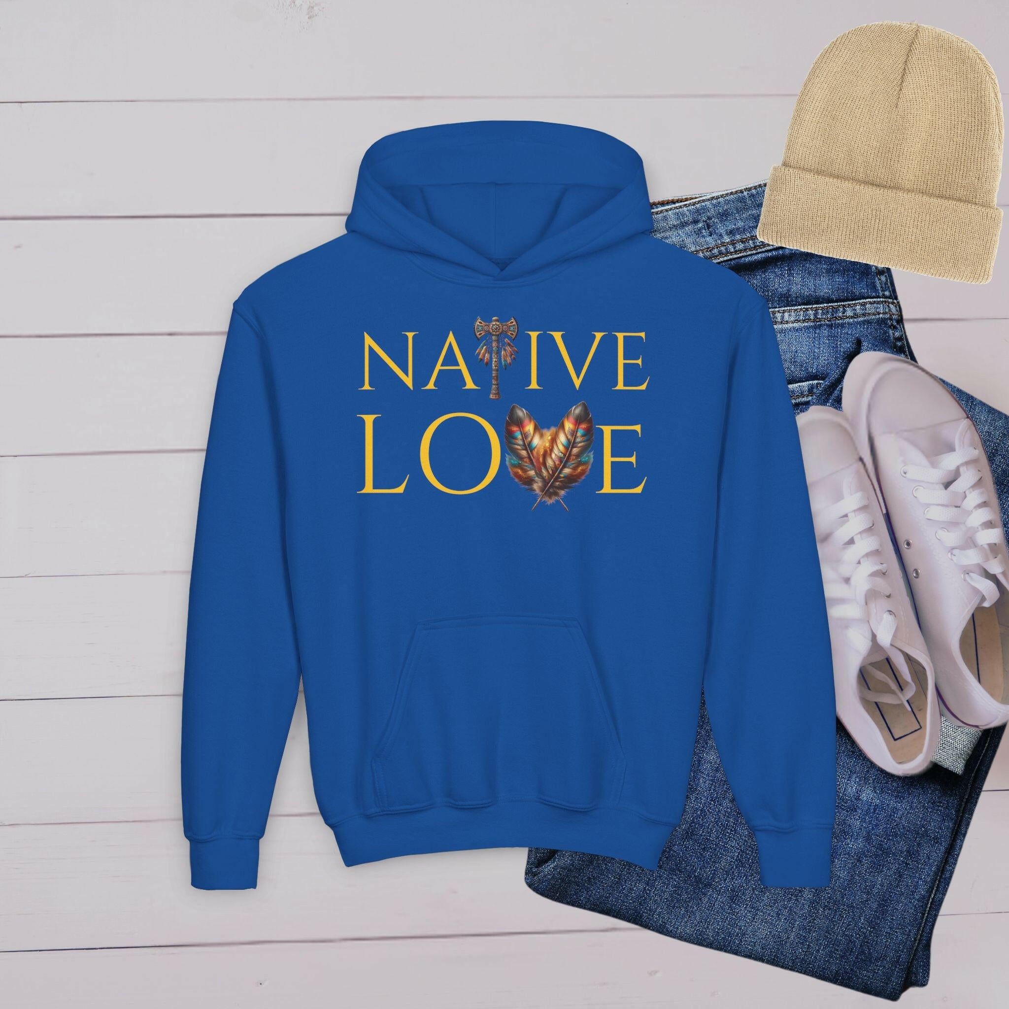 'Native Love’ Youth Hoodie - MKCM Modern Designs