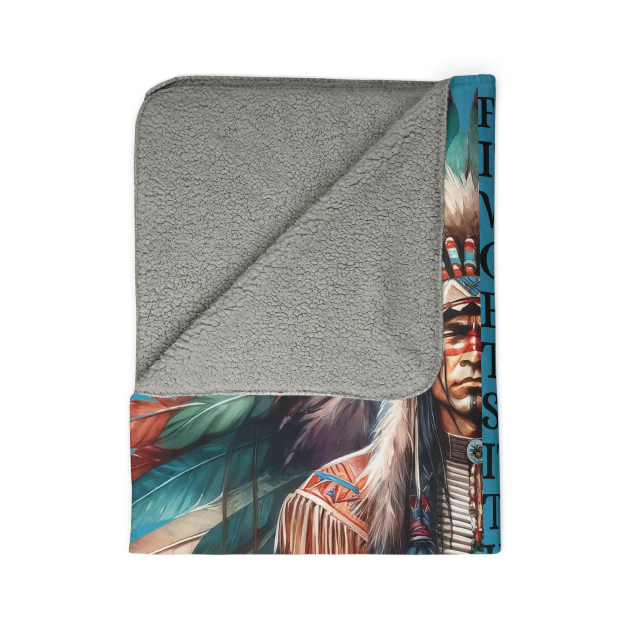 ‘Native Wisdom' Fleece Sherpa Blanket - MKCM Modern Designs