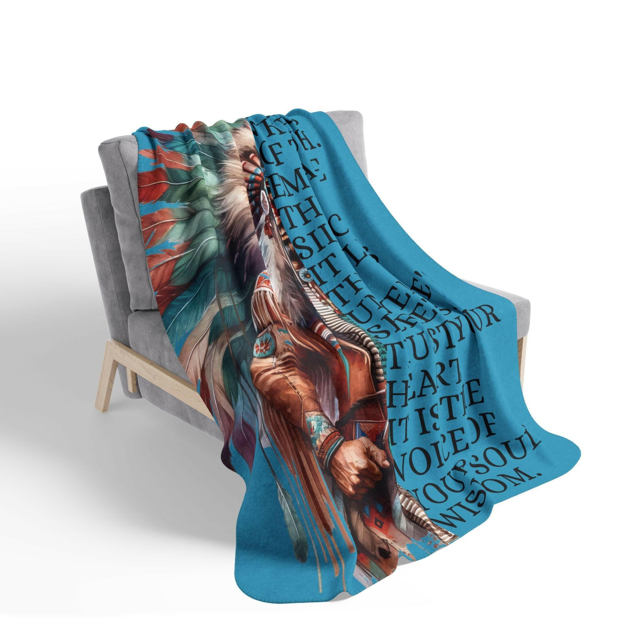 ‘Native Wisdom' Fleece Sherpa Blanket - MKCM Modern Designs