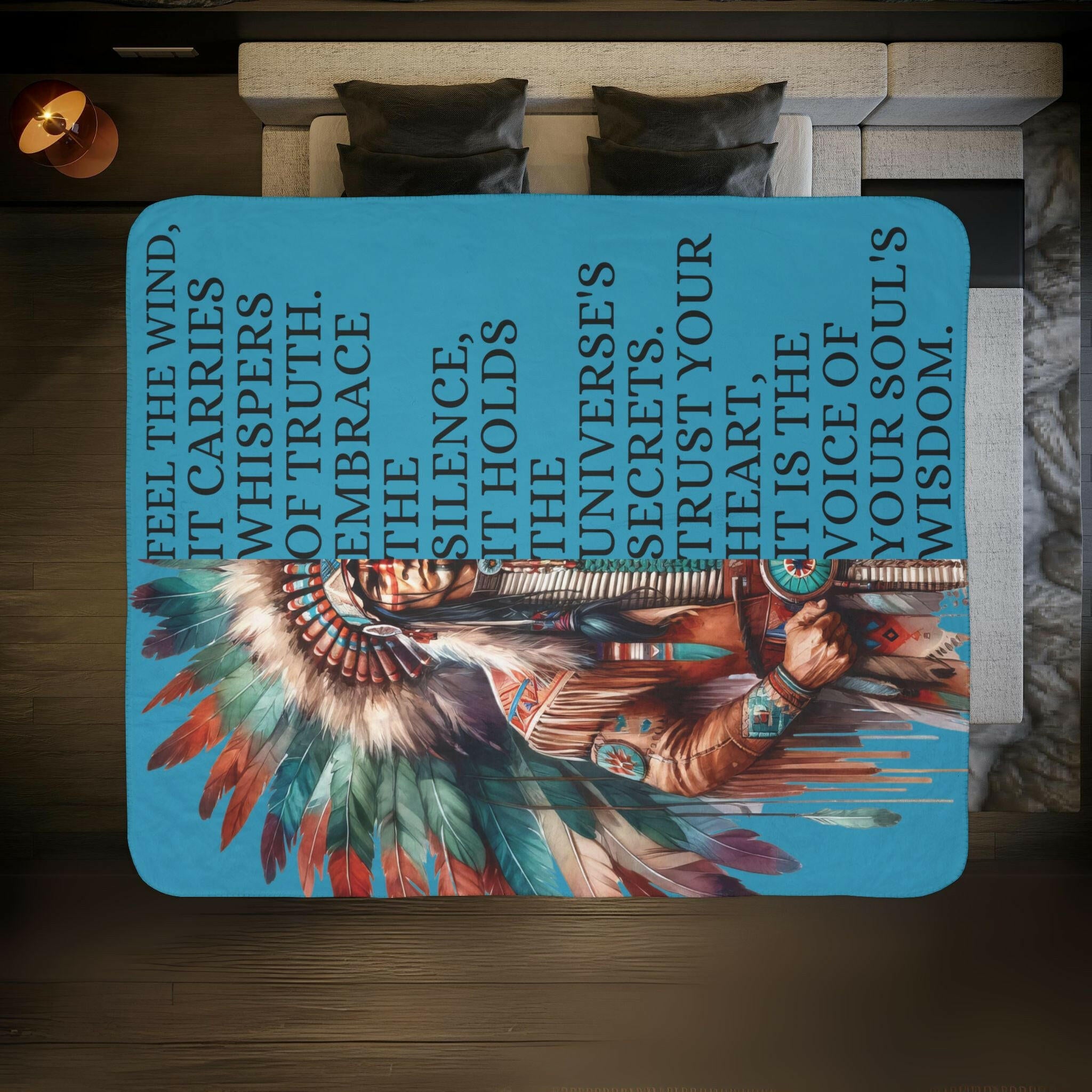 ‘Native Wisdom' Fleece Sherpa Blanket - MKCM Modern Designs