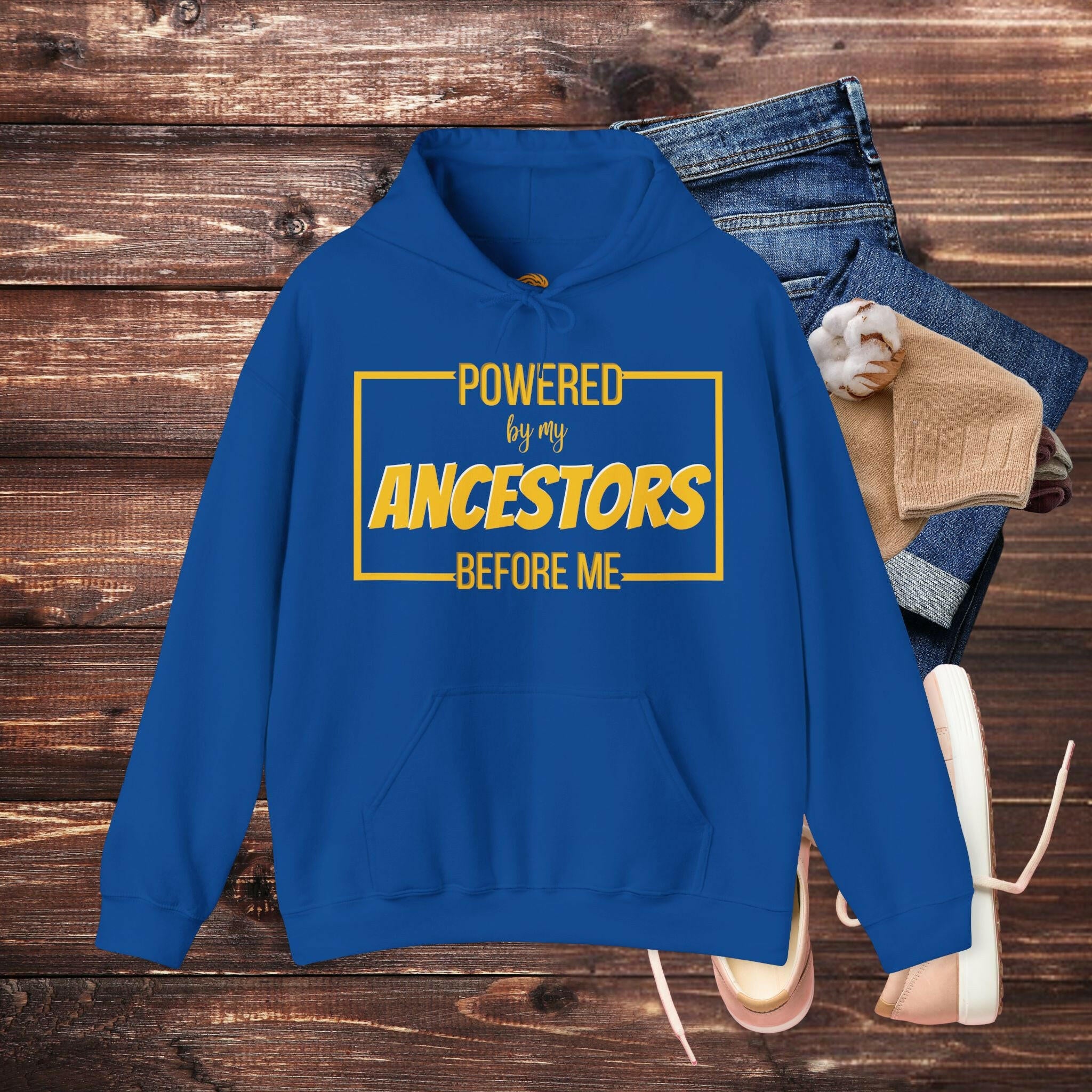 'Powered By My Ancestors' Men's Hoodie - MKCM Modern Designs