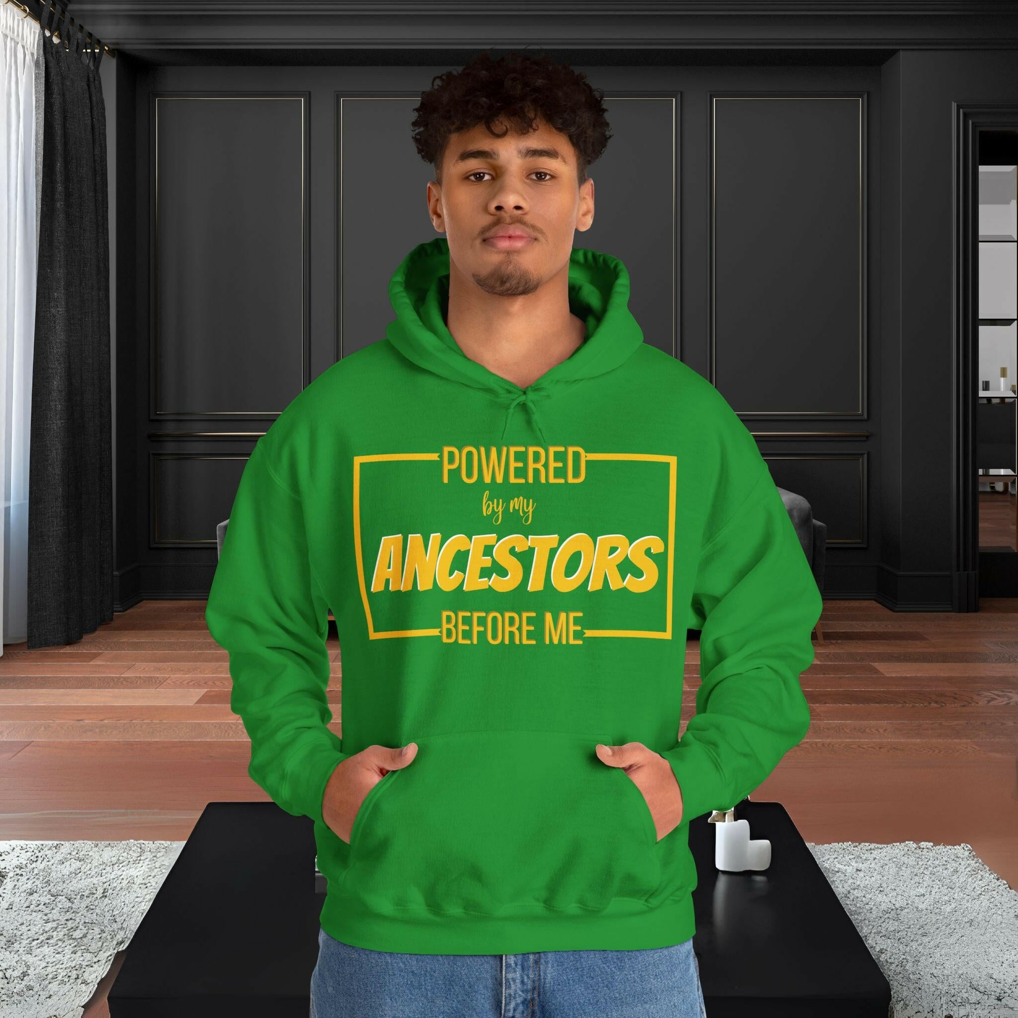 'Powered By My Ancestors' Men's Hoodie - MKCM Modern Designs