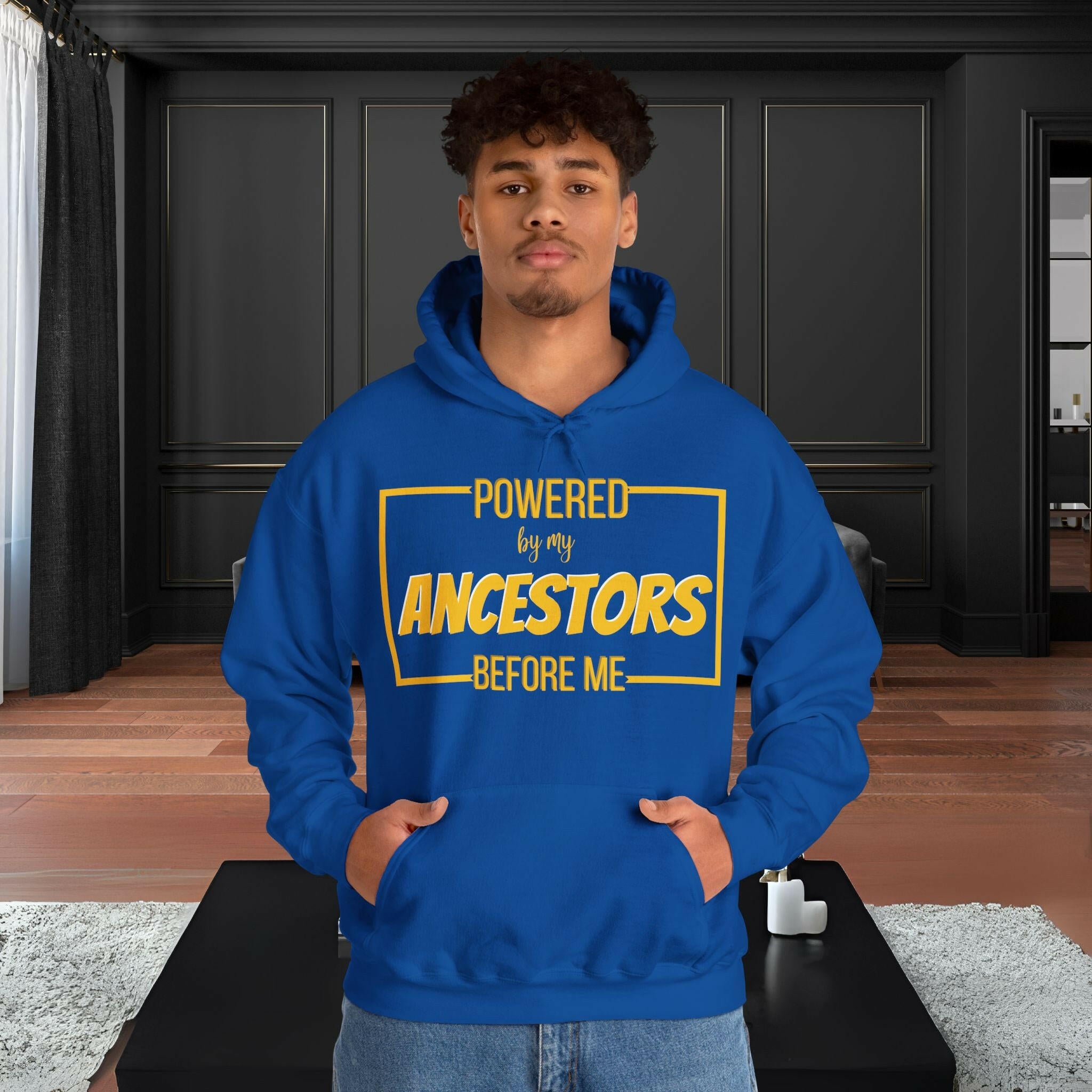 'Powered By My Ancestors' Men's Hoodie - MKCM Modern Designs