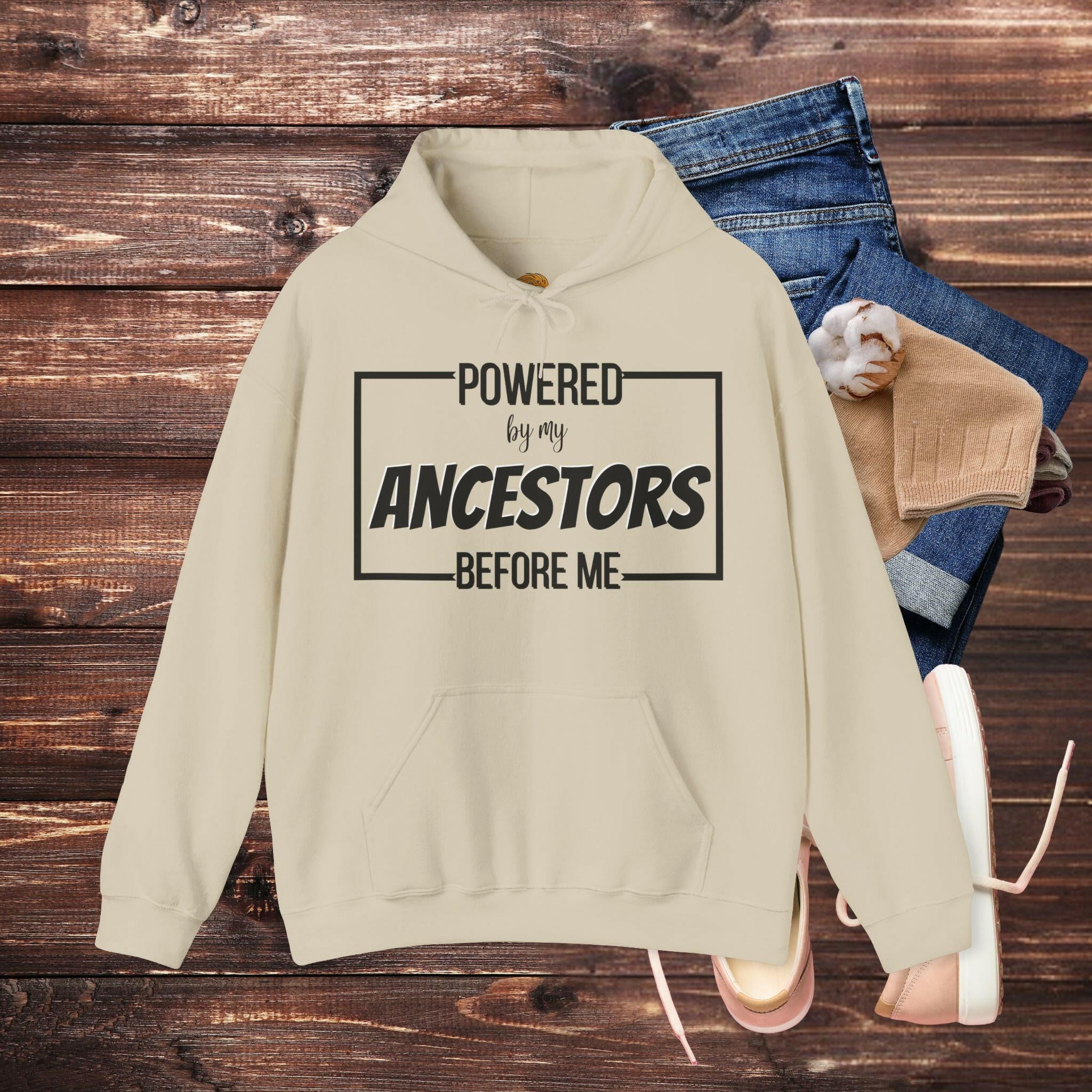 'Powered By My Ancestors' Men's Hoodie - MKCM Modern Designs