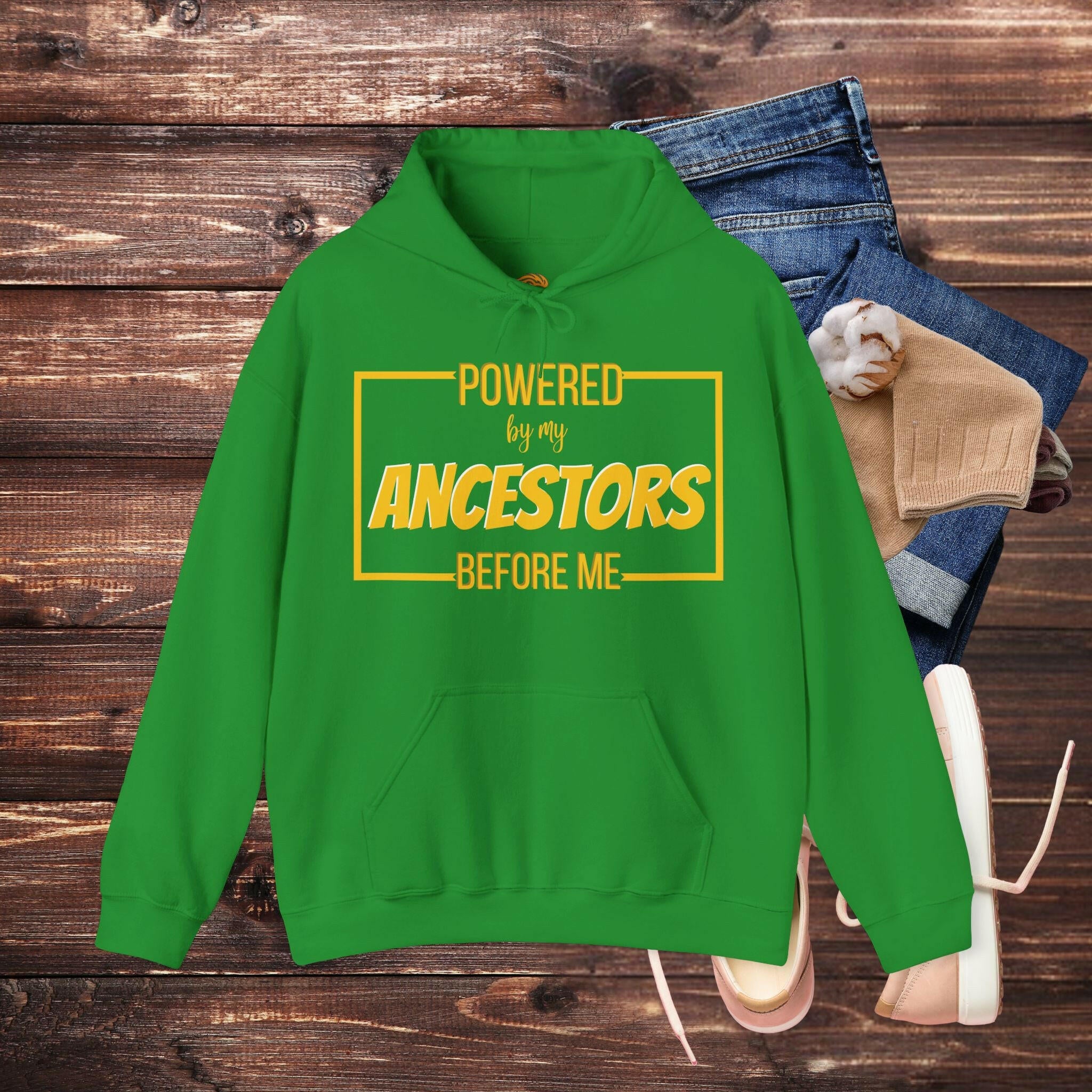 'Powered By My Ancestors' Men's Hoodie - MKCM Modern Designs