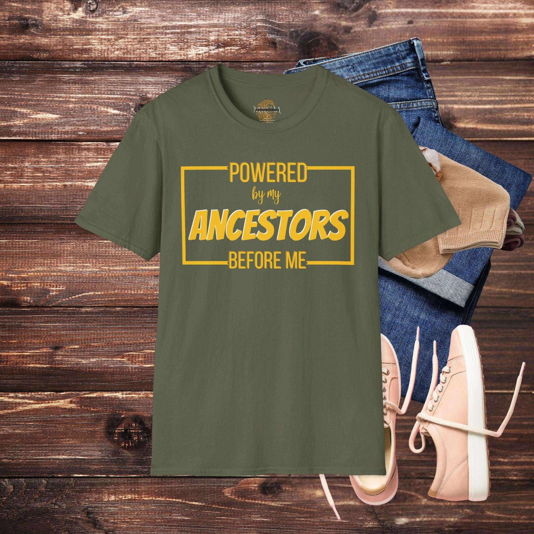 'Powered By My Ancestors' T-Shirt - MKCM Modern Designs