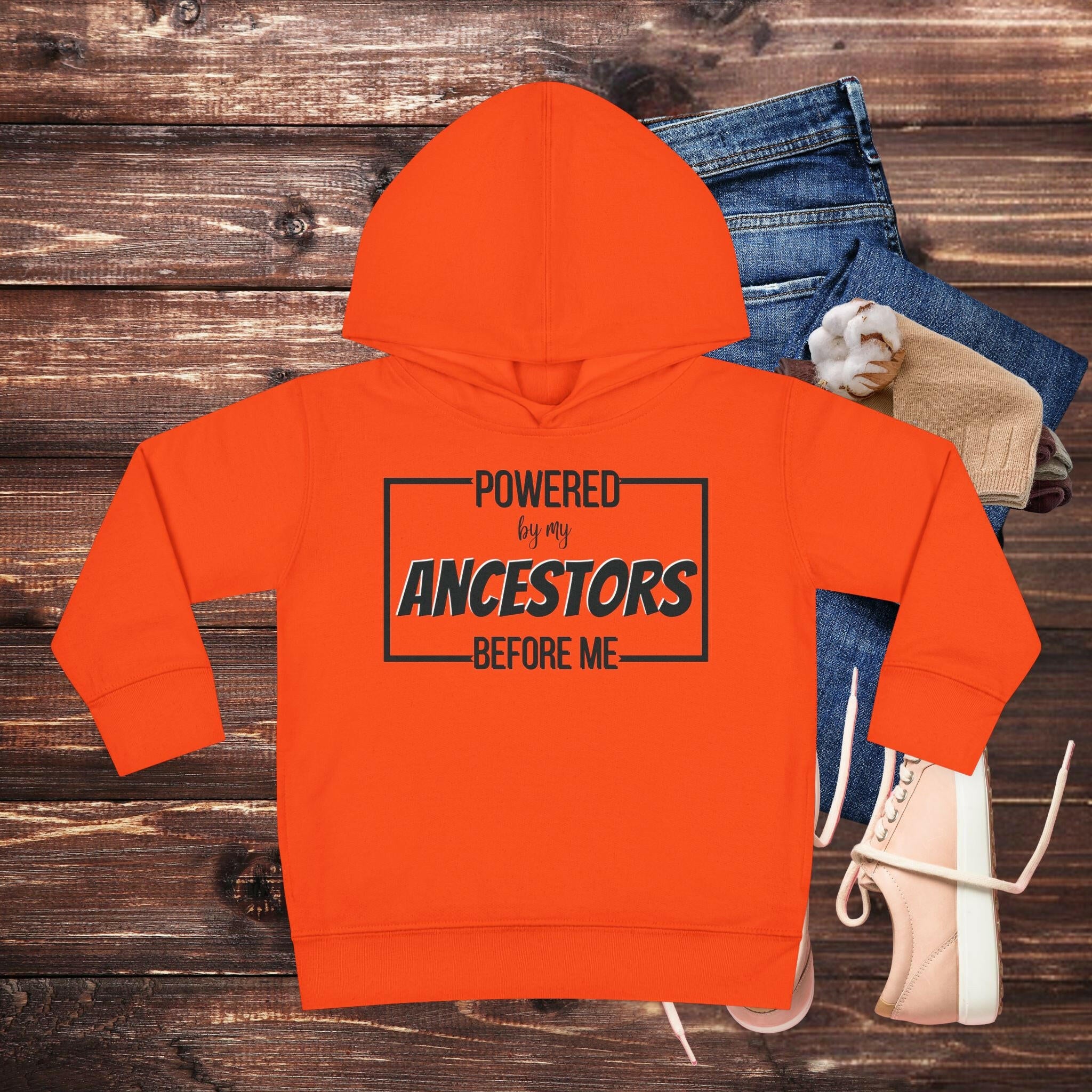 'Powered By My Ancestors' Toddler Hoodie - MKCM Modern Designs