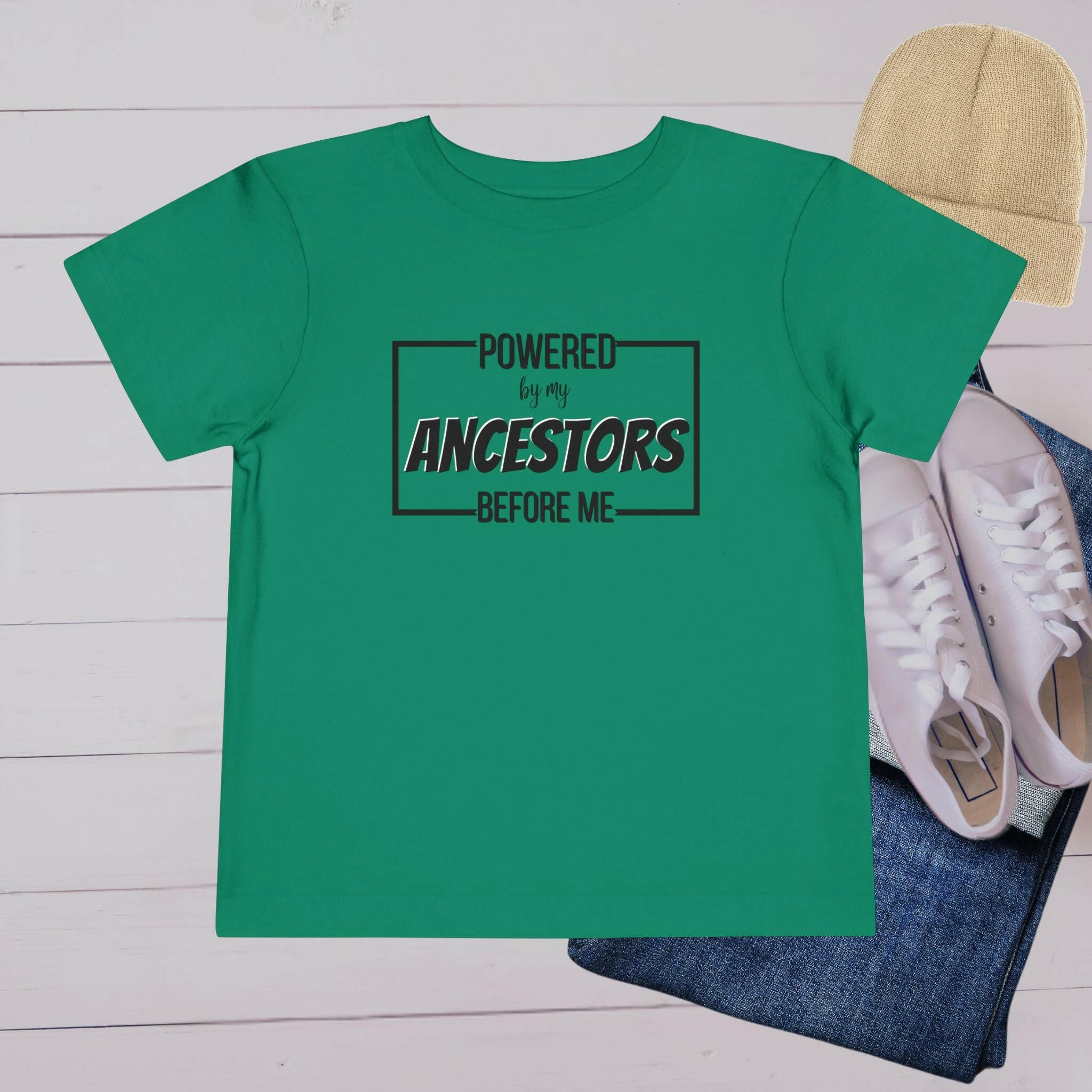 'Powered By My Ancestors ’ Toddler Tee - MKCM Modern Designs