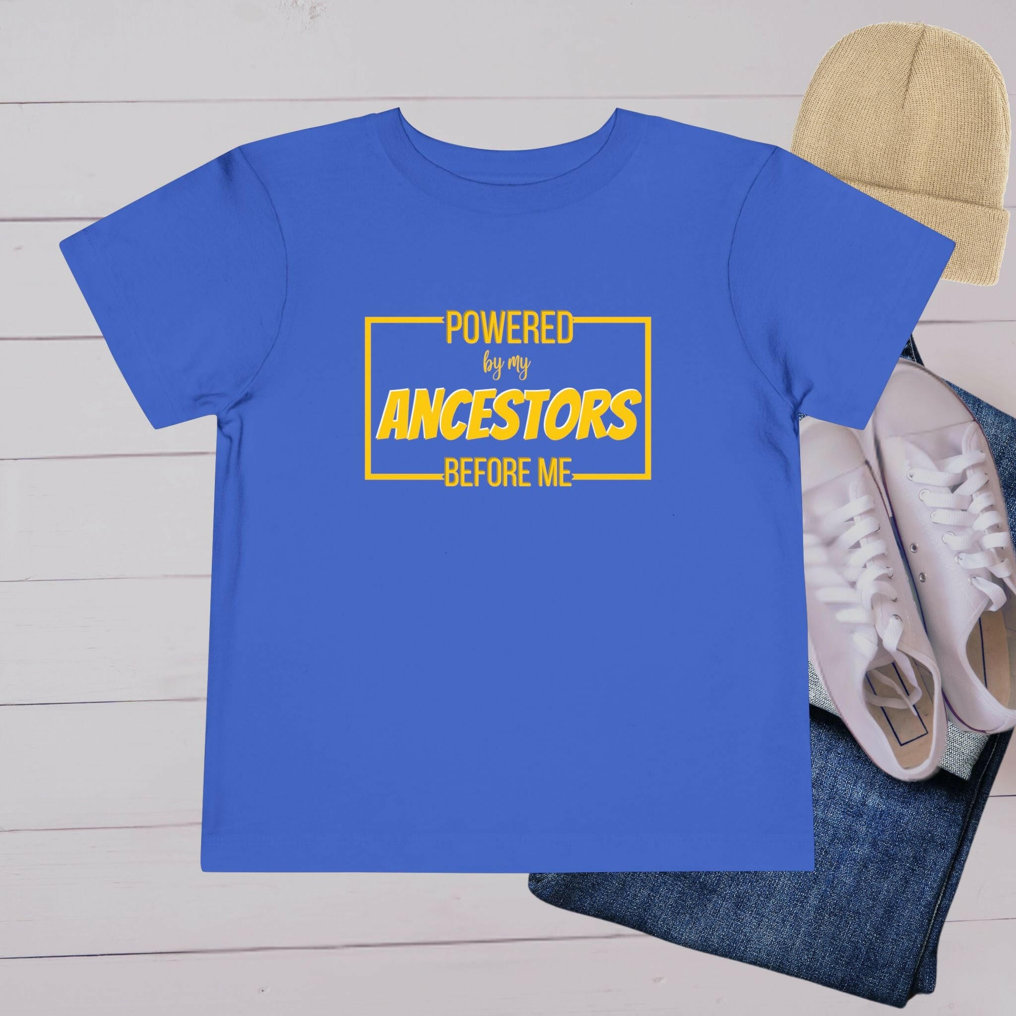 'Powered By My Ancestors ’ Toddler Tee - MKCM Modern Designs