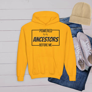 'Powered By My Ancestors’ Youth Hoodie - MKCM Modern Designs