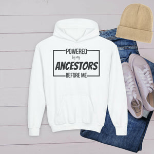 'Powered By My Ancestors’ Youth Hoodie - MKCM Modern Designs