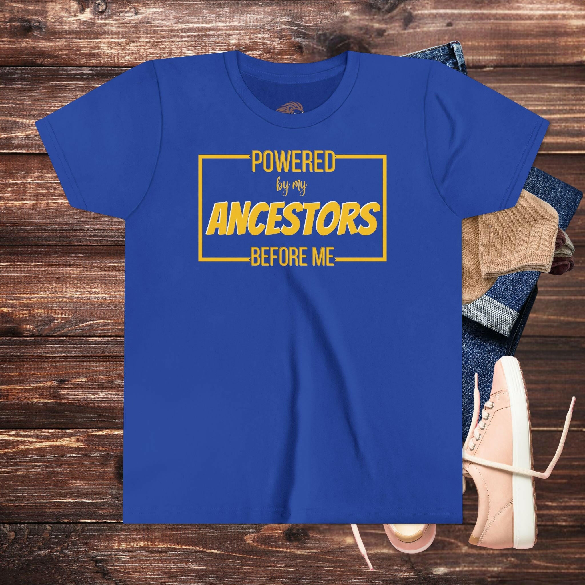 'Powered By My Ancestors' Youth Shirt - MKCM Modern Designs