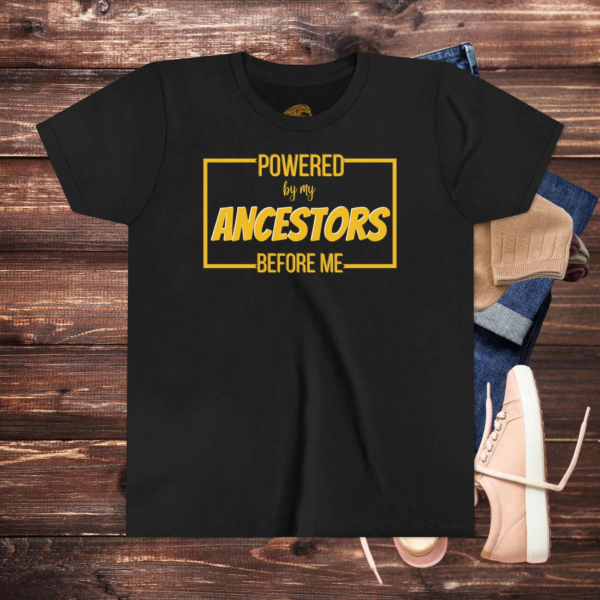 'Powered By My Ancestors' Youth Shirt - MKCM Modern Designs