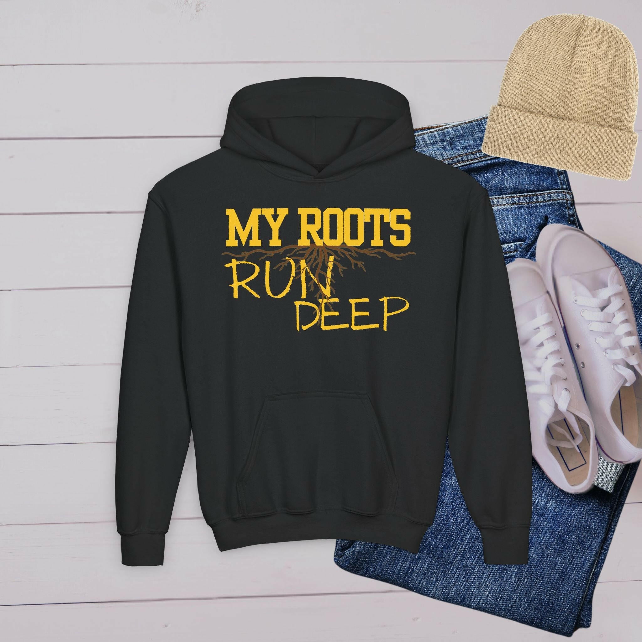 'Roots Run Deep' Youth Hoodie - MKCM Modern Designs