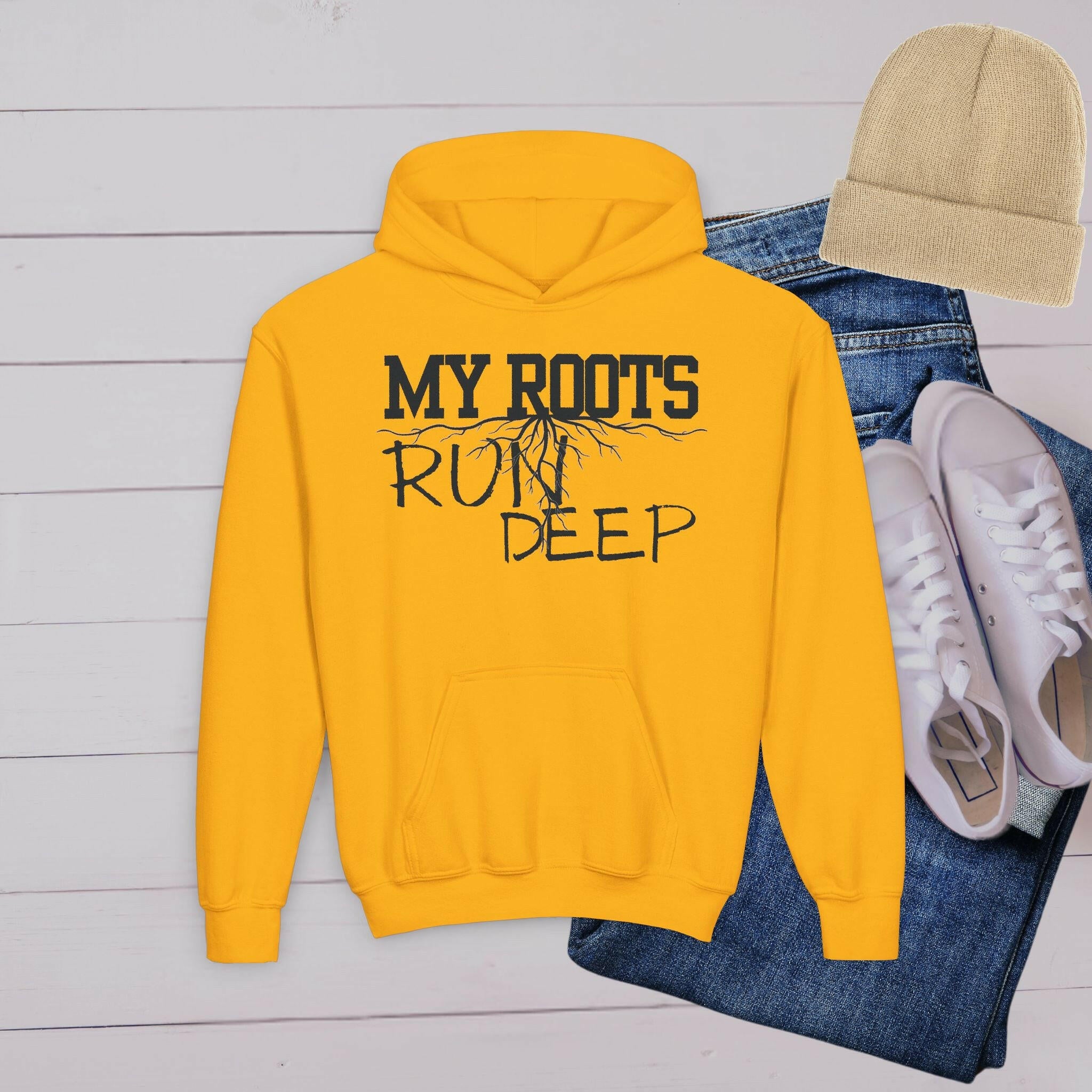 'Roots Run Deep' Youth Hoodie - MKCM Modern Designs