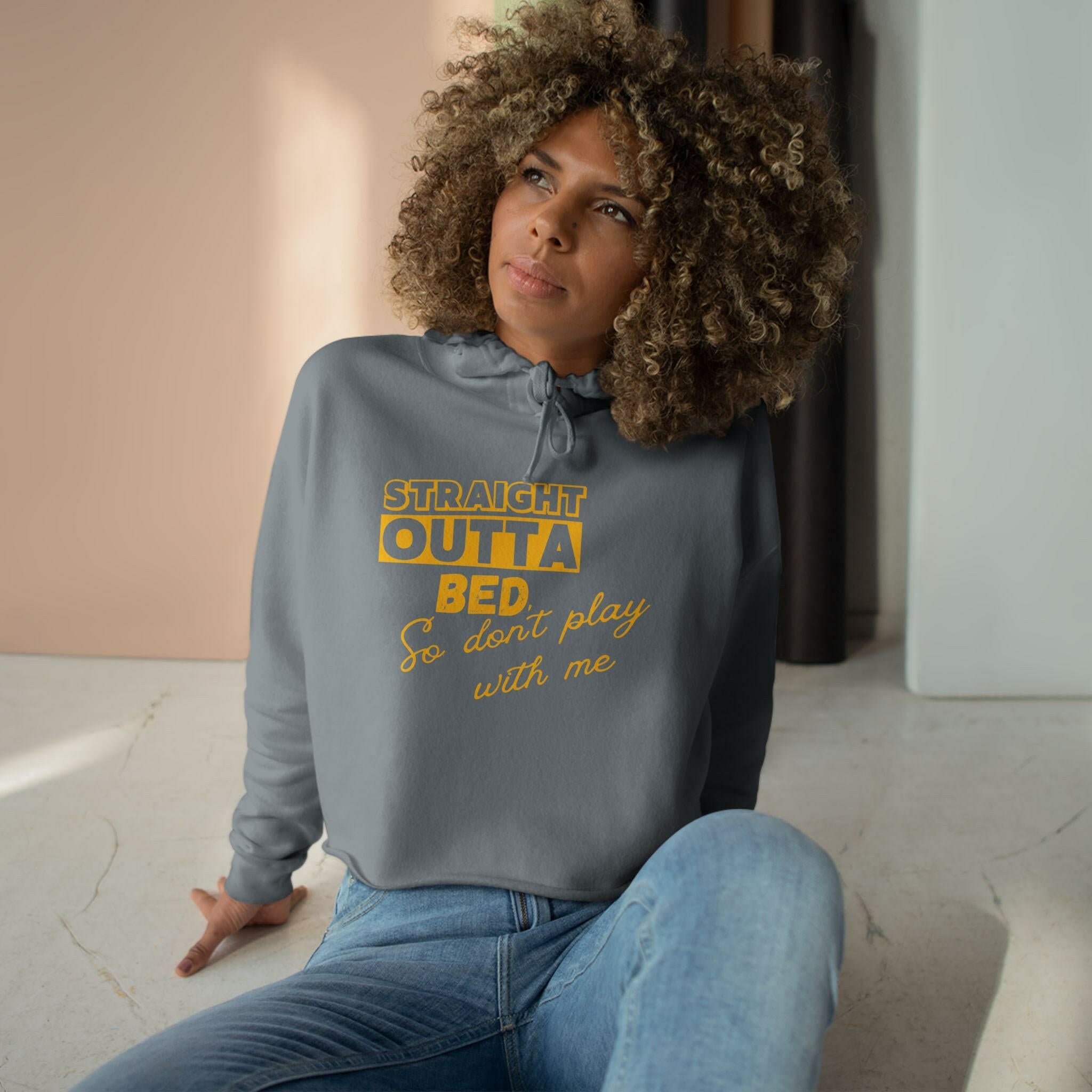 'Straight Outta Bed' Crop Hoodie - MKCM Modern Designs