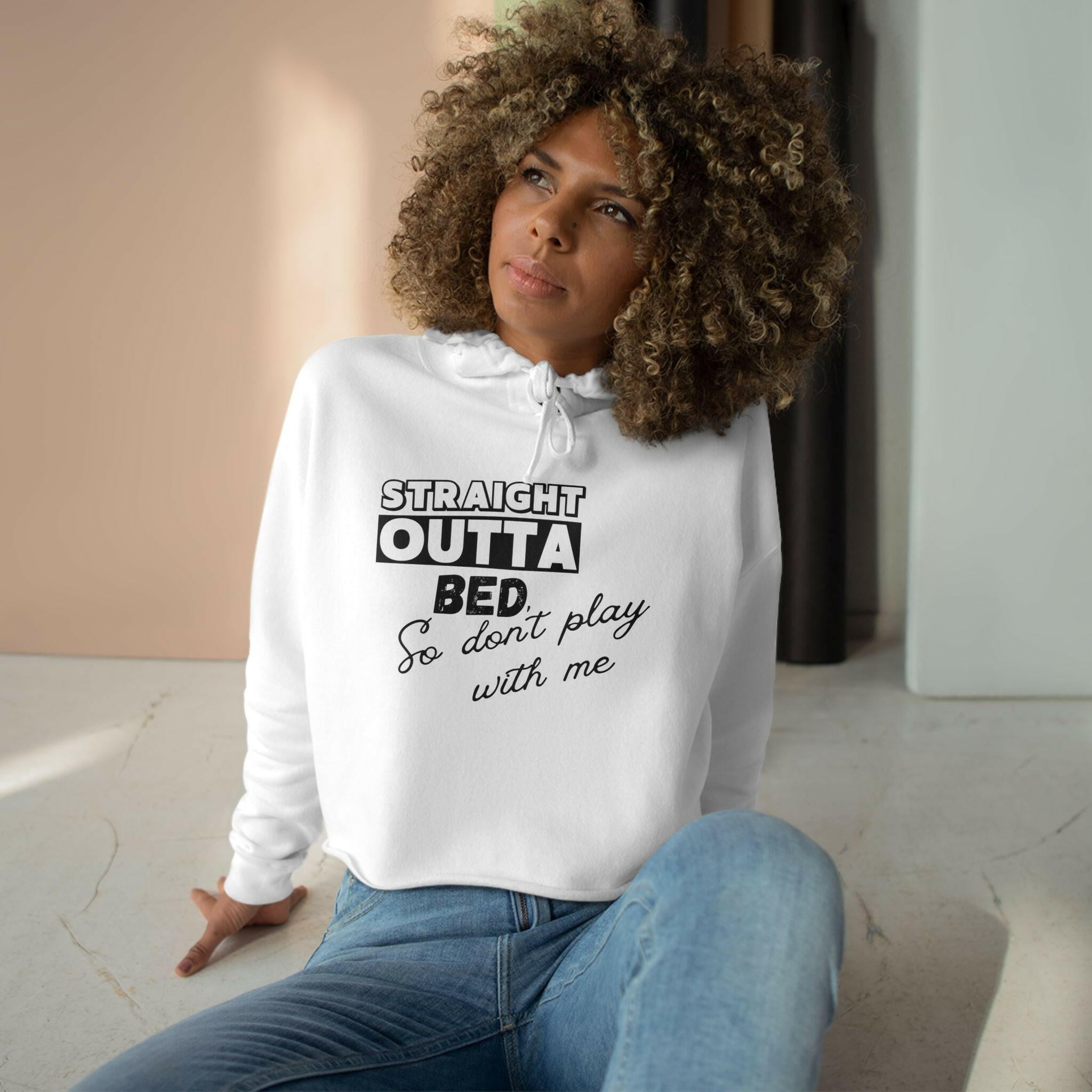 'Straight Outta Bed' Crop Hoodie - MKCM Modern Designs