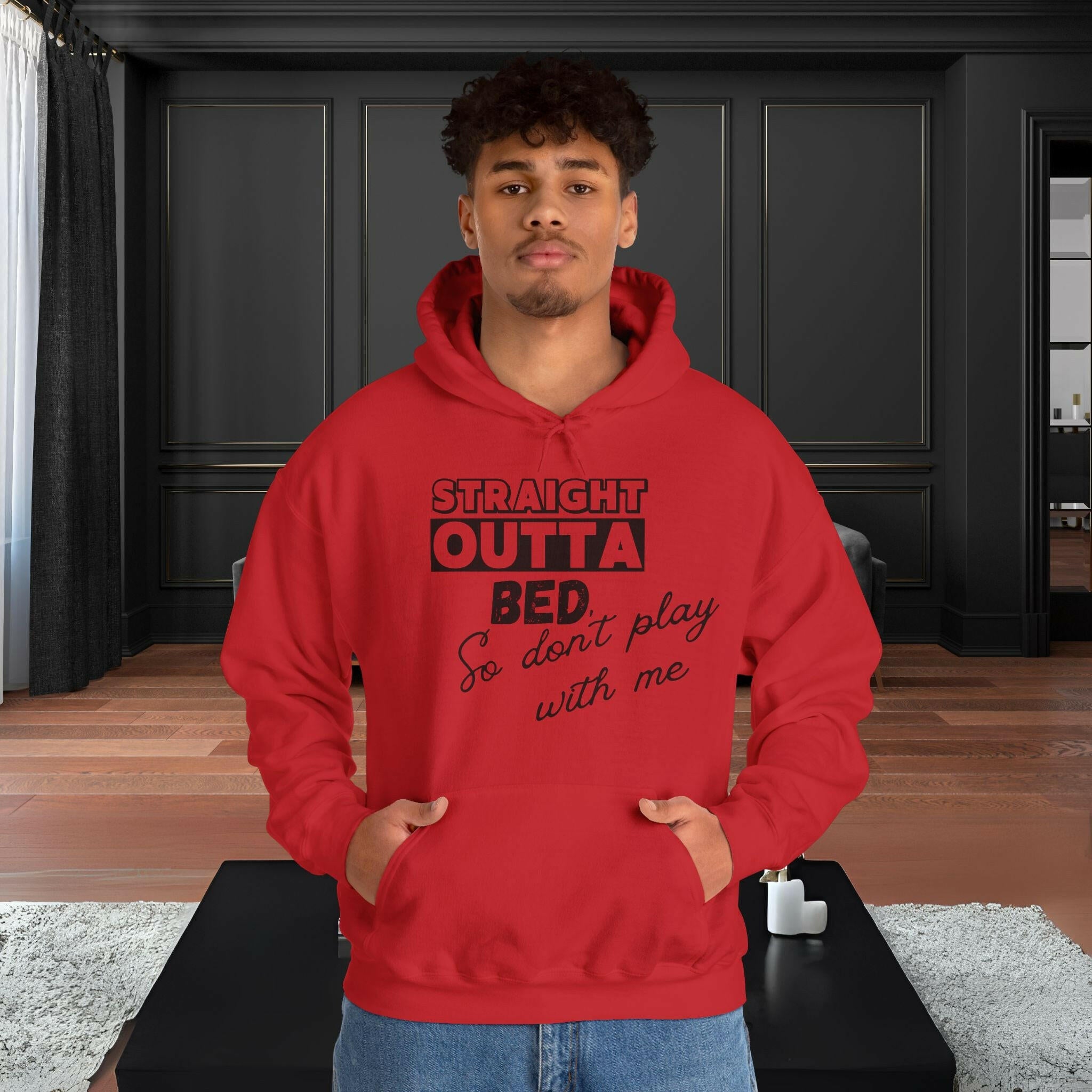 'Straight Outta Bed' Men's Hoodie - MKCM Modern Designs