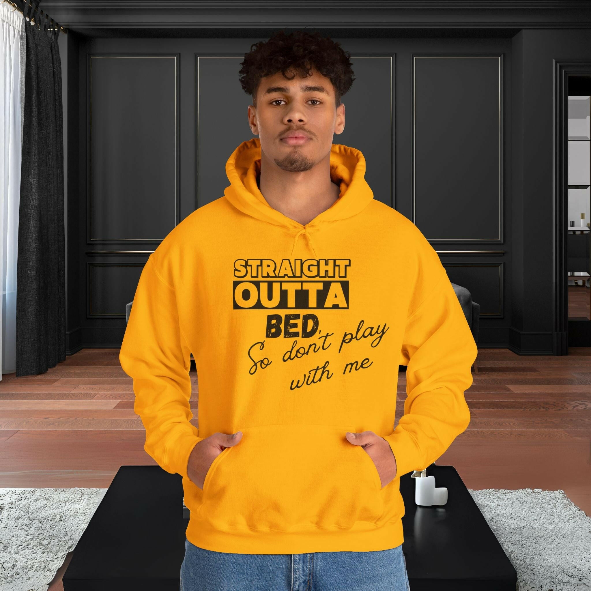 'Straight Outta Bed' Men's Hoodie - MKCM Modern Designs