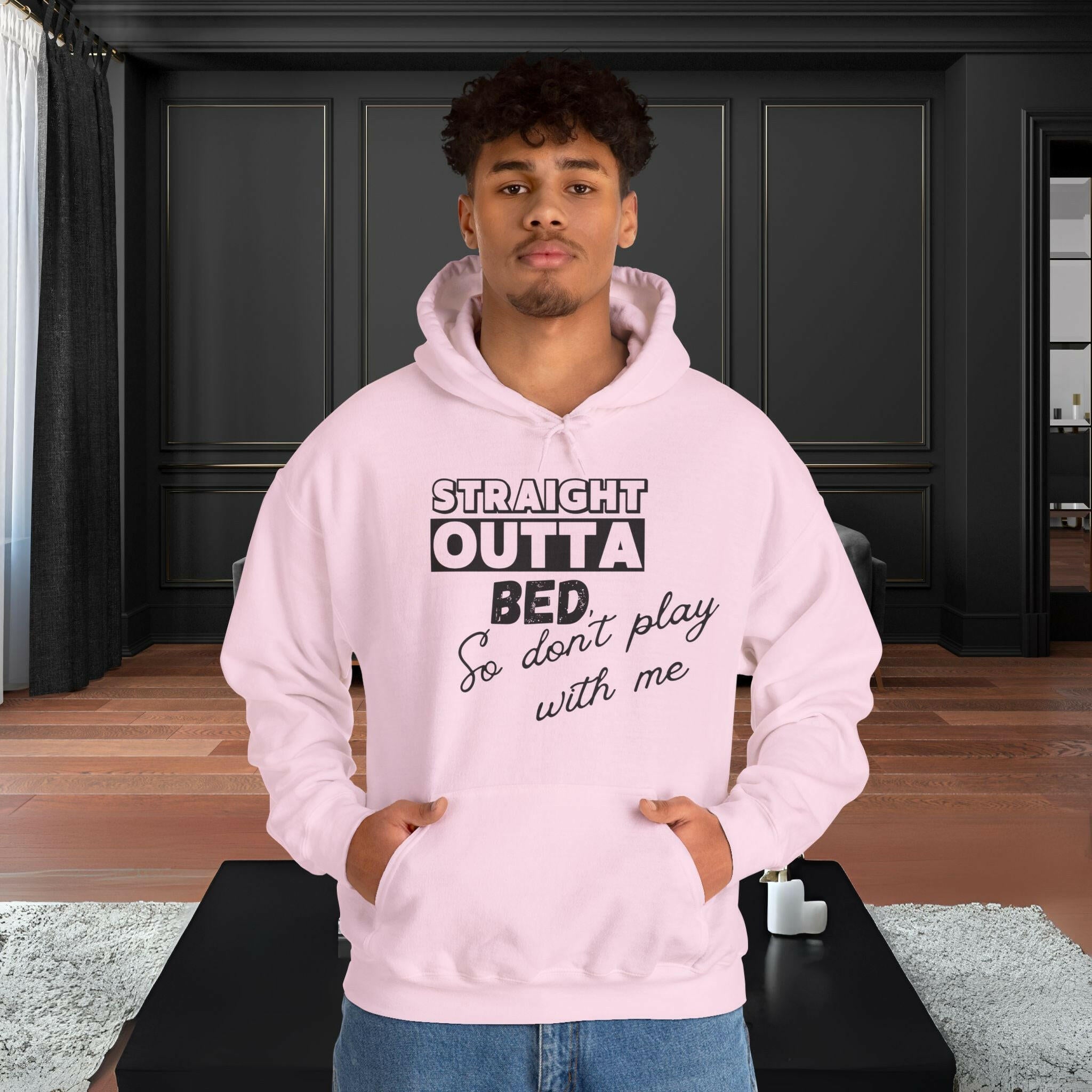 'Straight Outta Bed' Men's Hoodie - MKCM Modern Designs