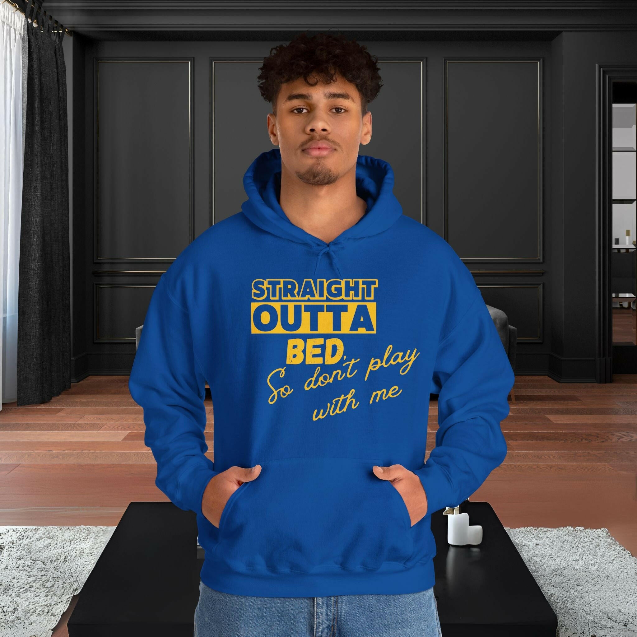 'Straight Outta Bed' Men's Hoodie - MKCM Modern Designs