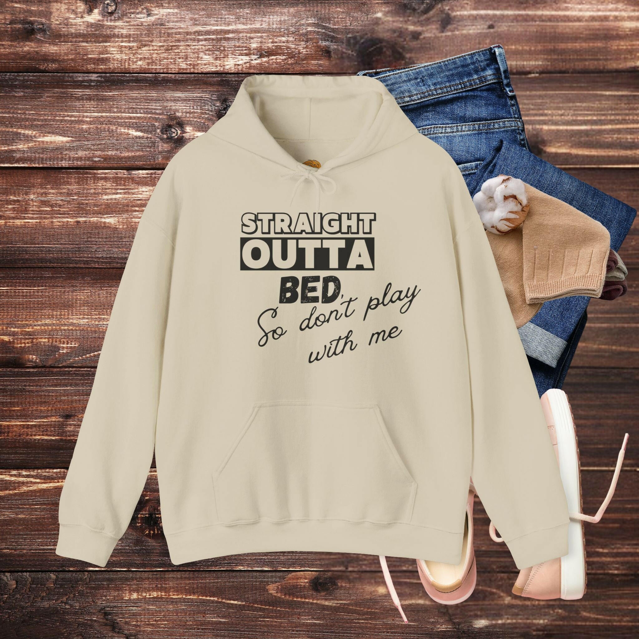 'Straight Outta Bed' Men's Hoodie - MKCM Modern Designs