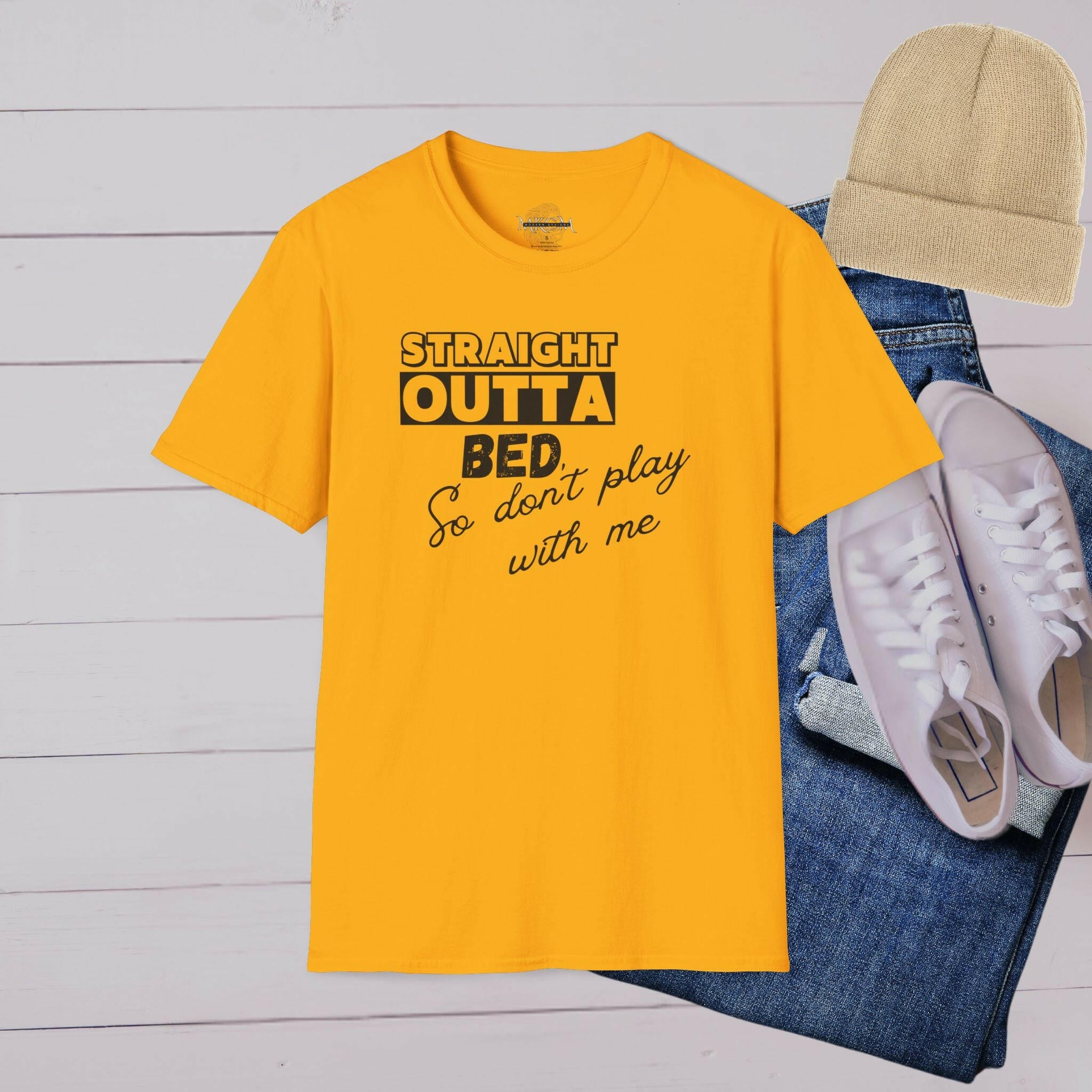 'Straight Outta Bed' T-Shirt - MKCM Modern Designs