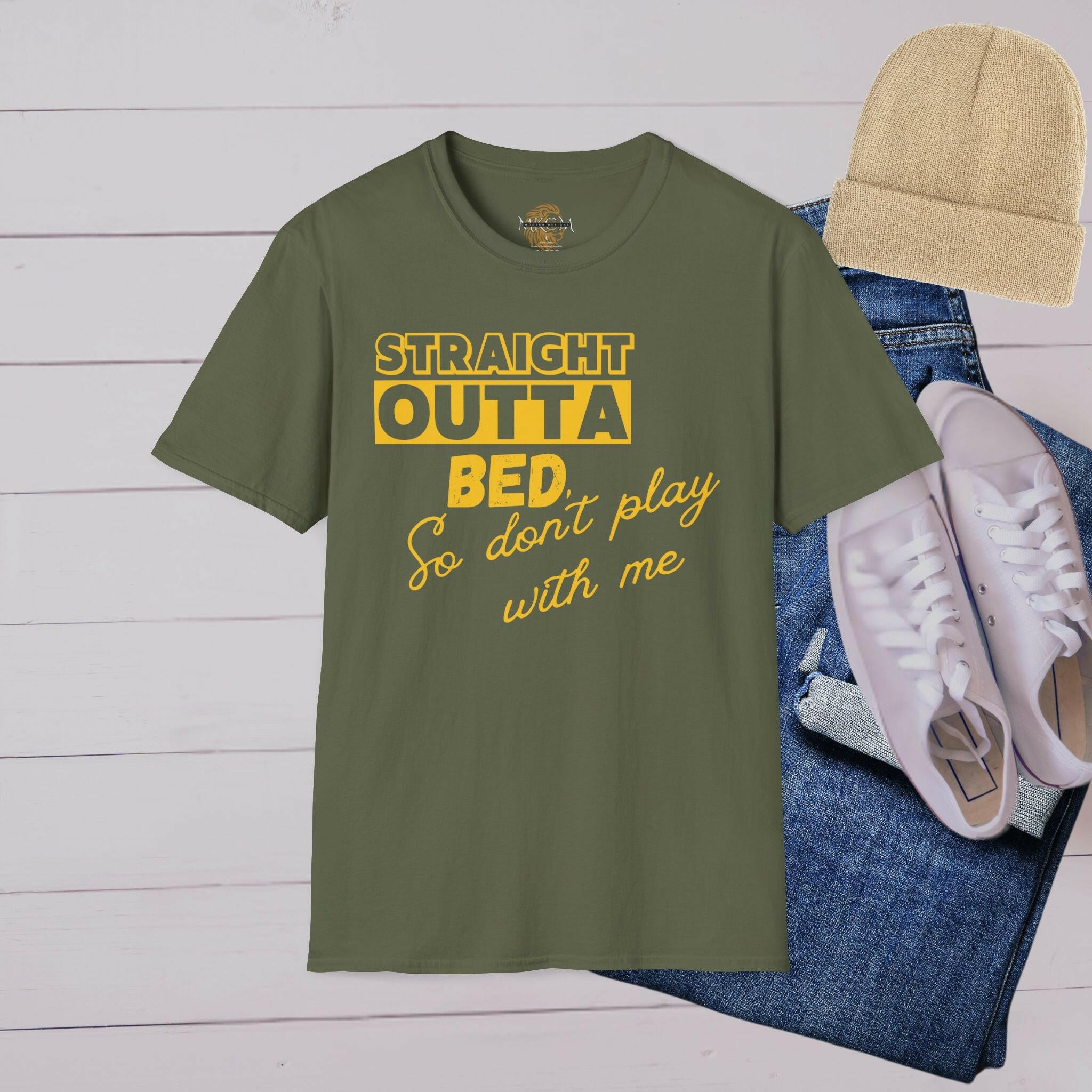 'Straight Outta Bed' T-Shirt - MKCM Modern Designs