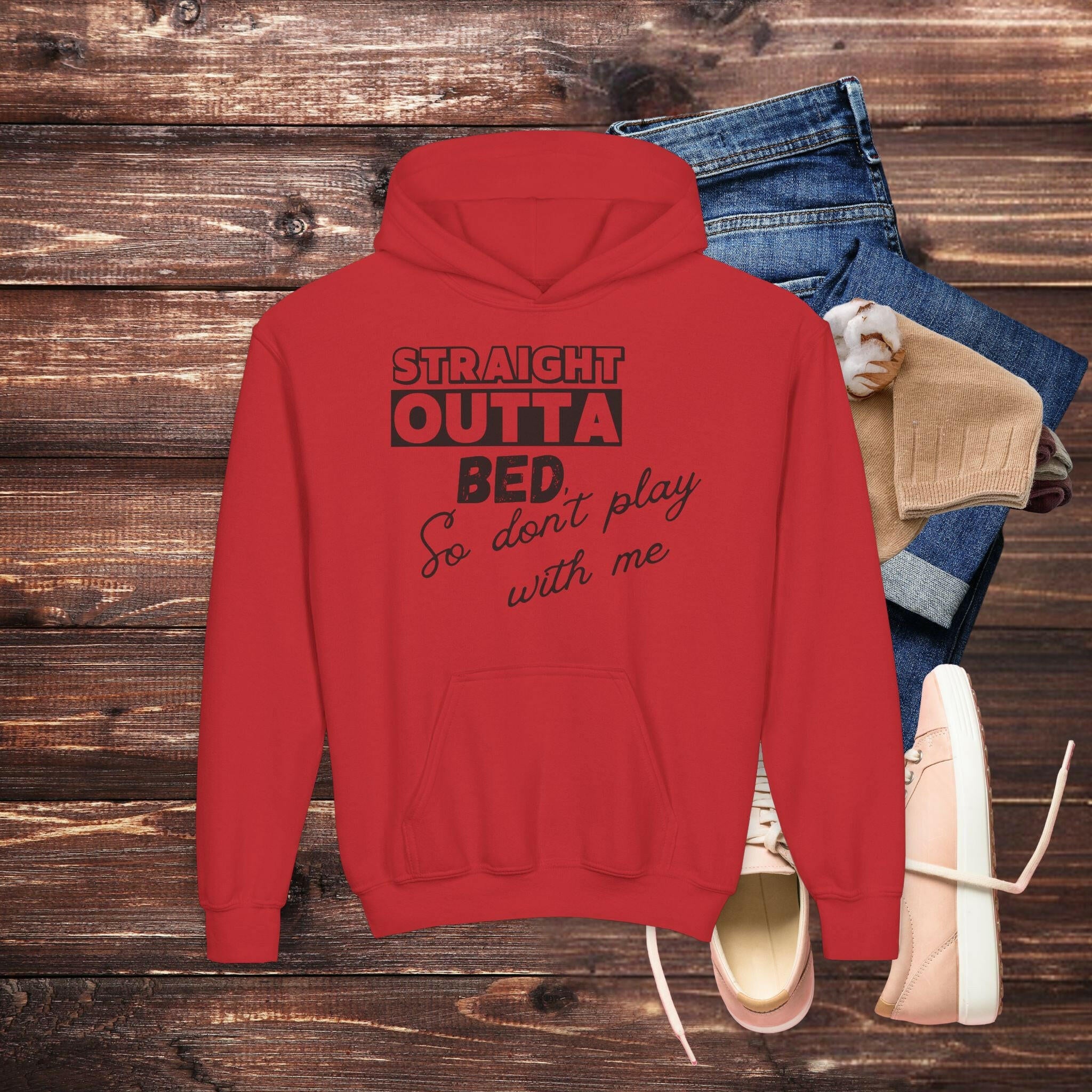 'Straight Outta Bed’ Youth Hoodie - MKCM Modern Designs