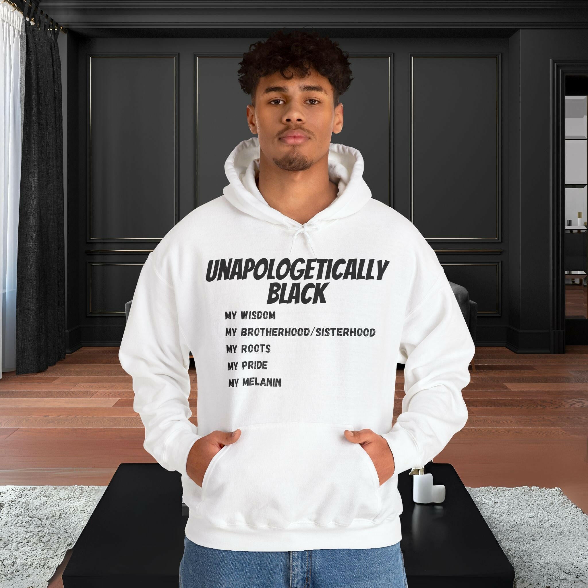 'Unapologetically BLACK' Men's Hoodie - MKCM Modern Designs