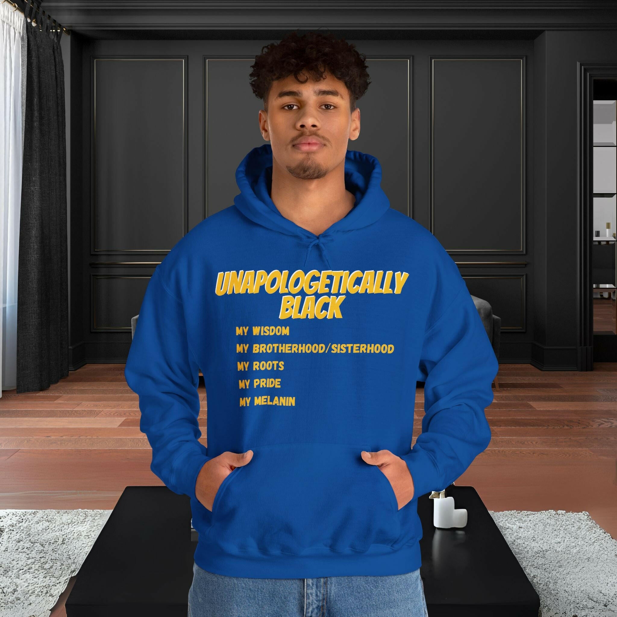 'Unapologetically BLACK' Men's Hoodie - MKCM Modern Designs