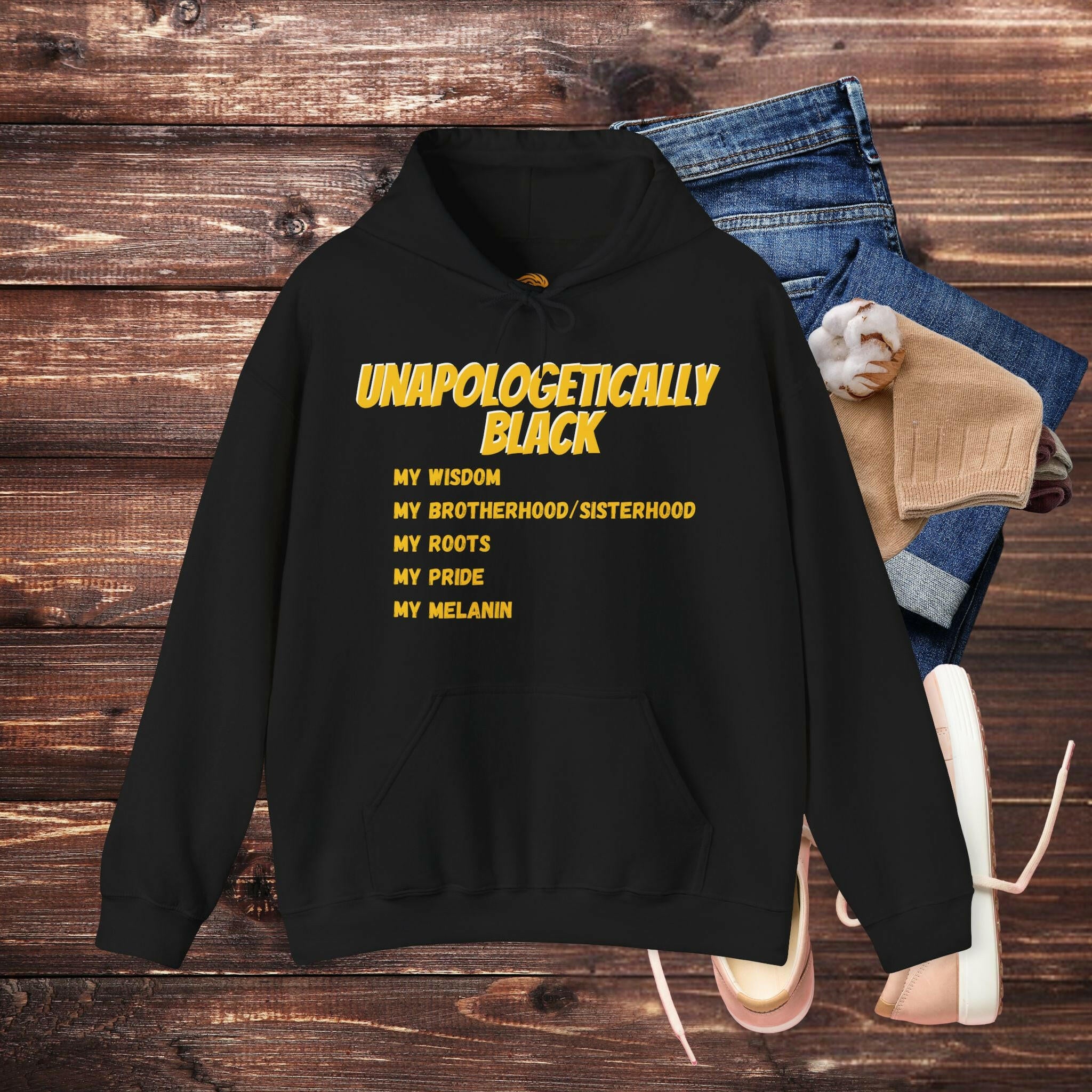 'Unapologetically BLACK' Men's Hoodie - MKCM Modern Designs