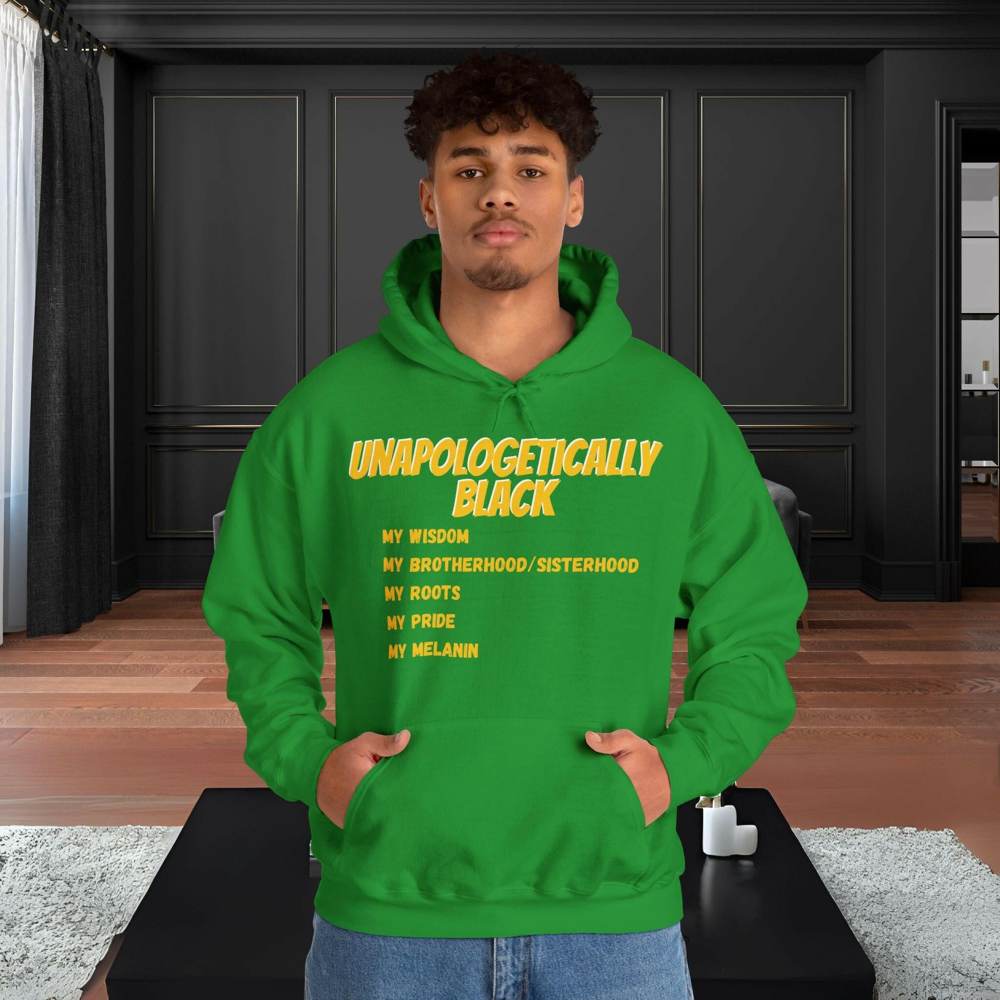 'Unapologetically BLACK' Men's Hoodie - MKCM Modern Designs