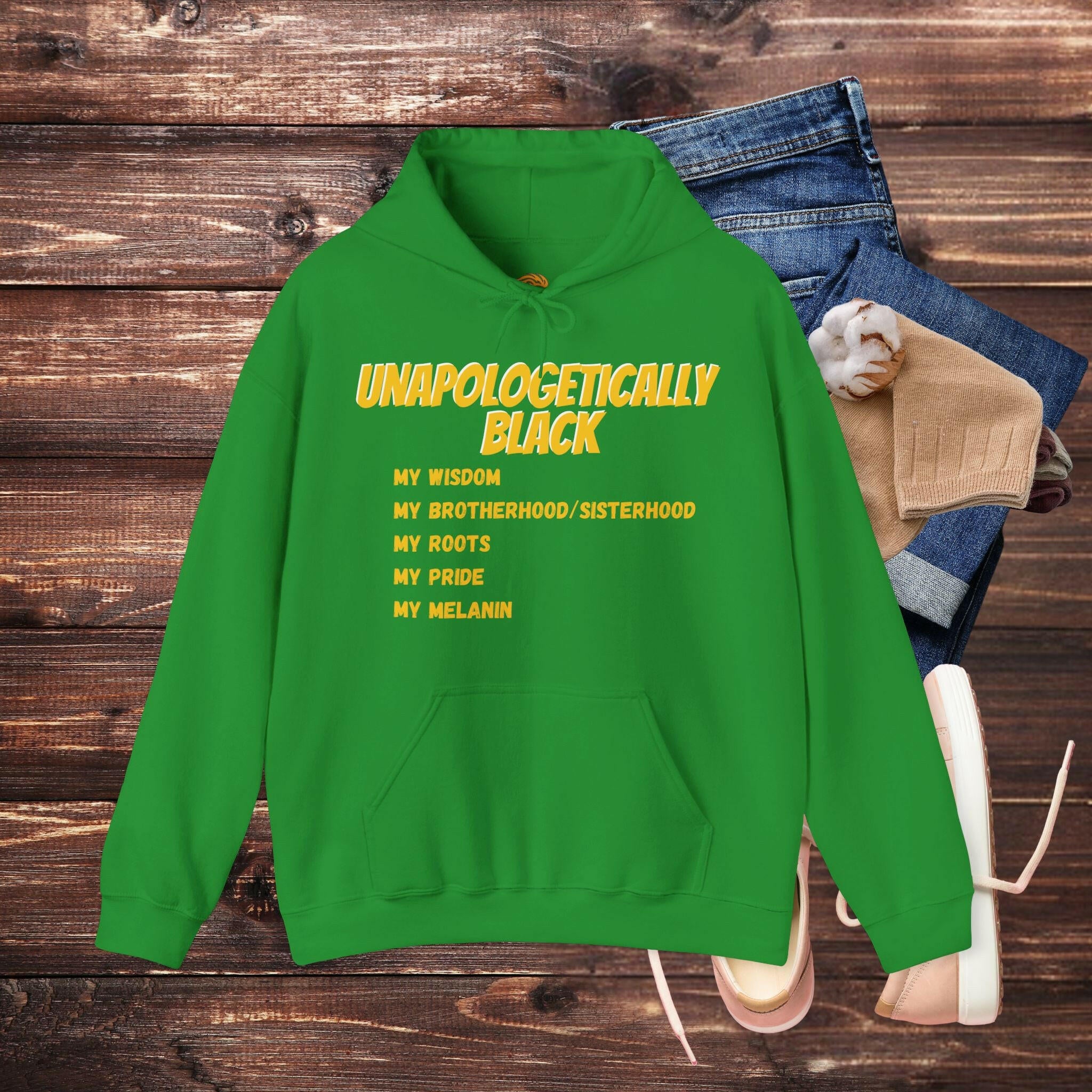 'Unapologetically BLACK' Men's Hoodie - MKCM Modern Designs