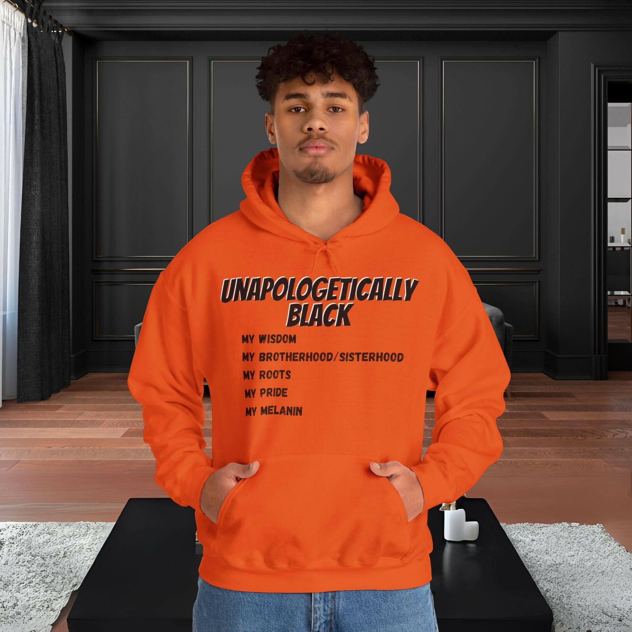 'Unapologetically BLACK' Men's Hoodie - MKCM Modern Designs