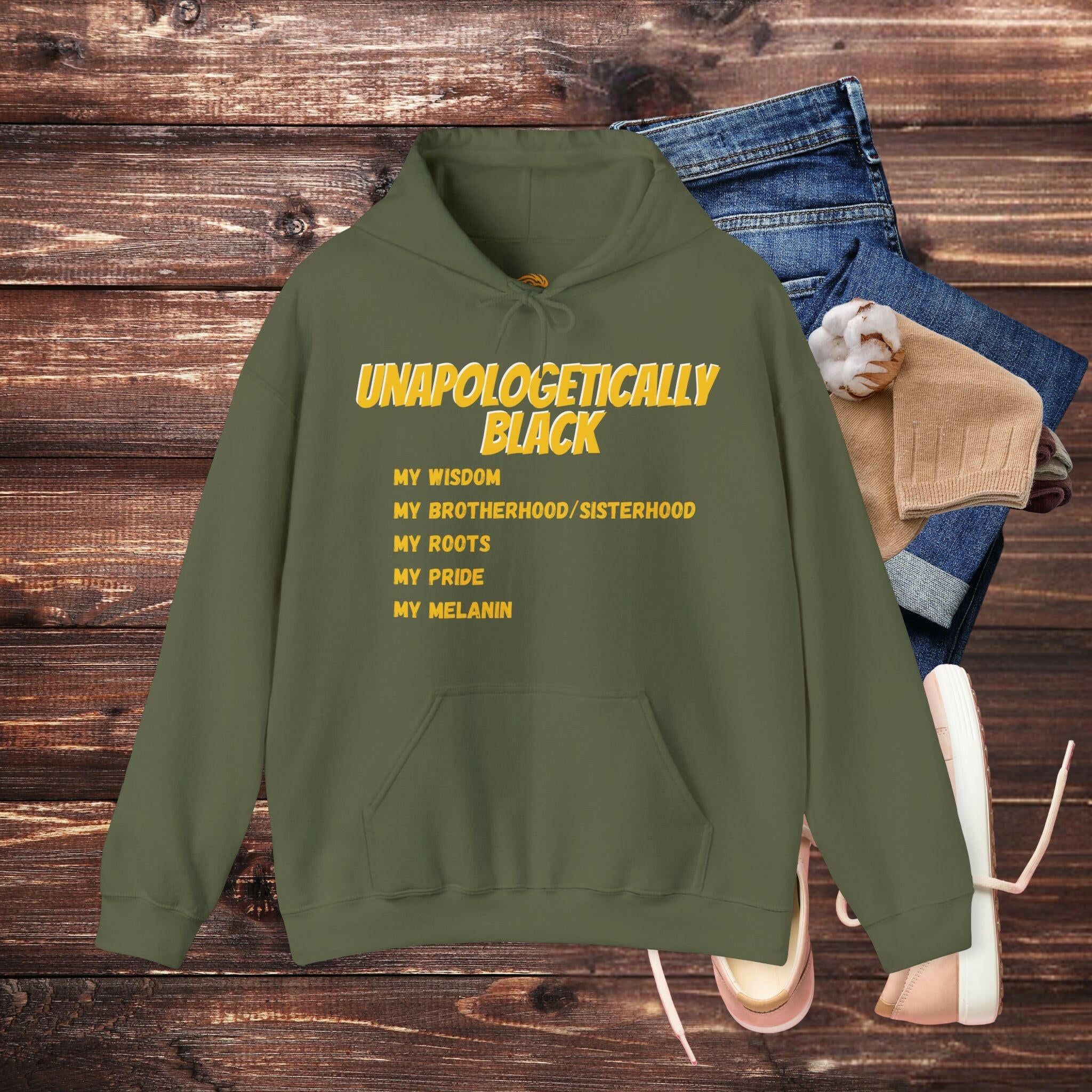 'Unapologetically BLACK' Men's Hoodie - MKCM Modern Designs