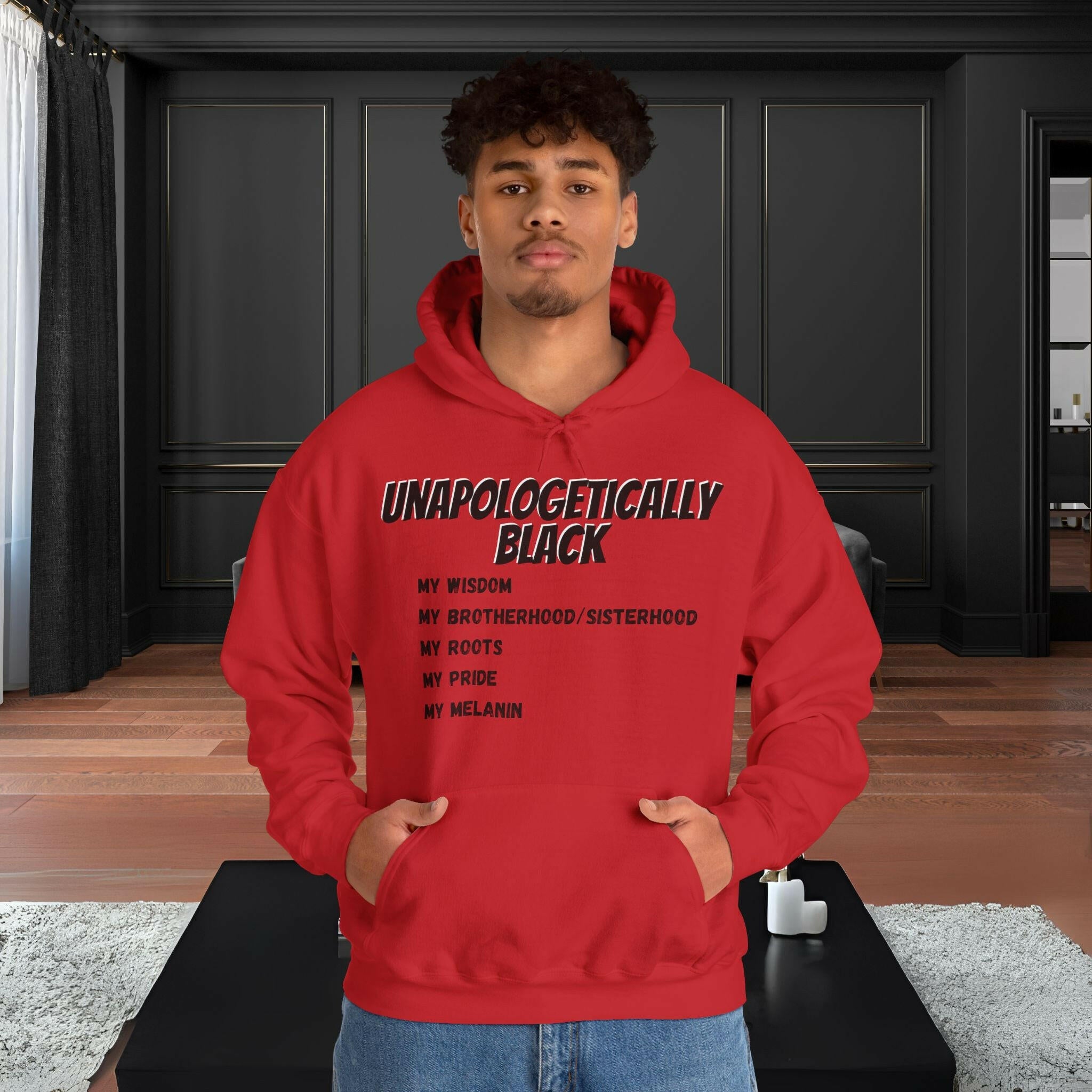 'Unapologetically BLACK' Men's Hoodie - MKCM Modern Designs