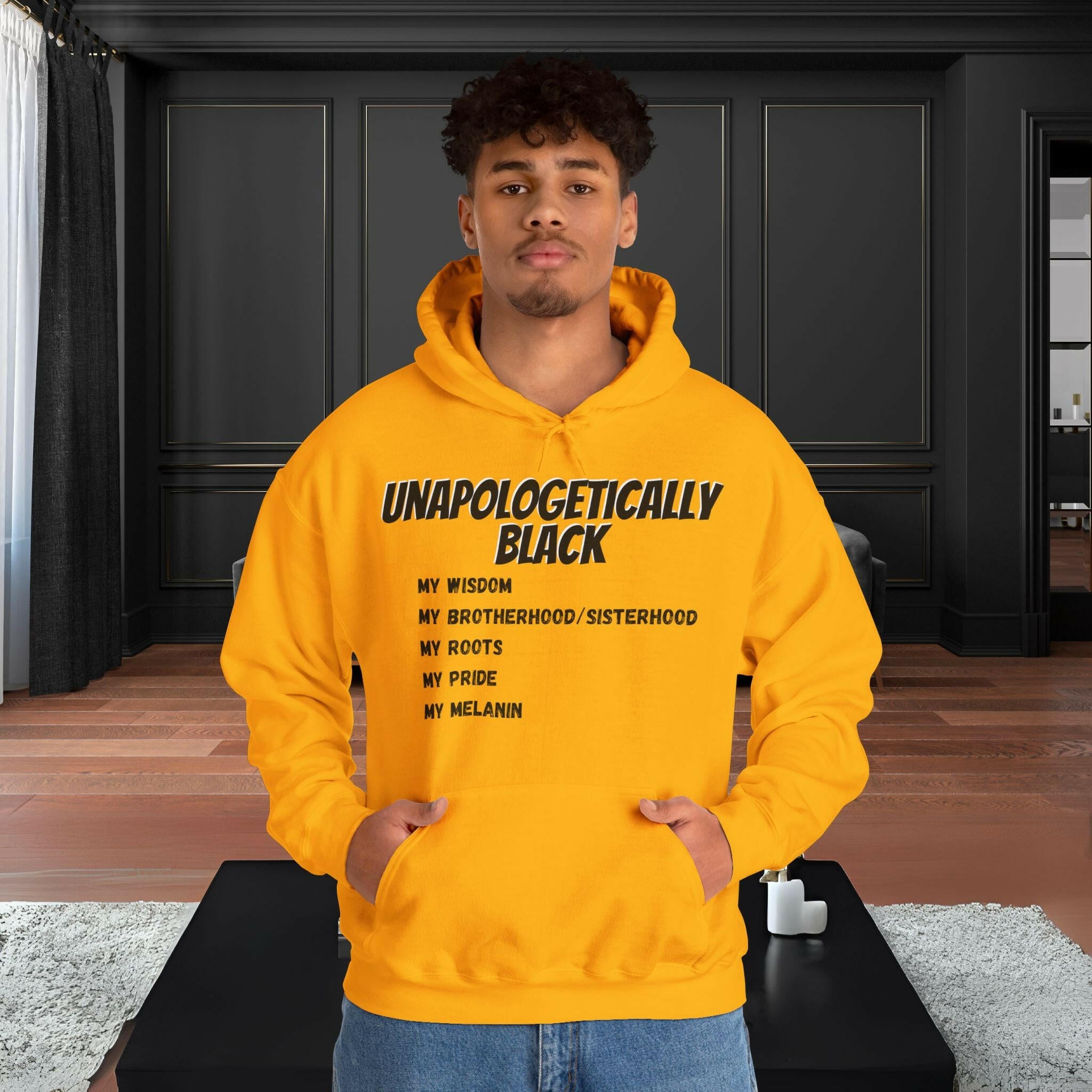 'Unapologetically BLACK' Men's Hoodie - MKCM Modern Designs