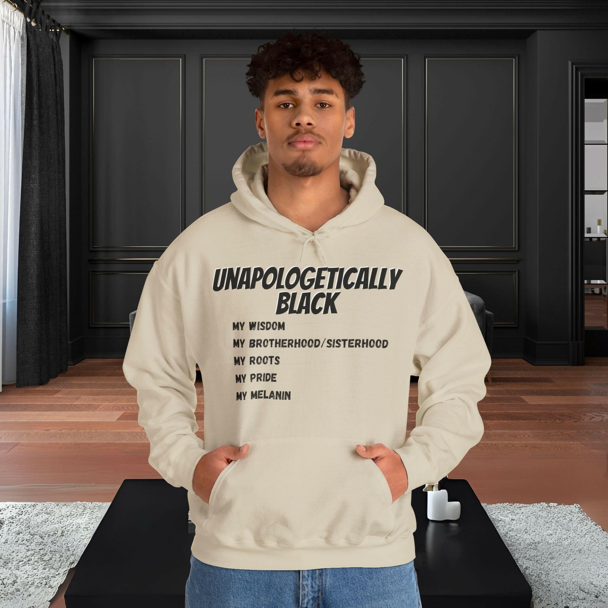 'Unapologetically BLACK' Men's Hoodie - MKCM Modern Designs