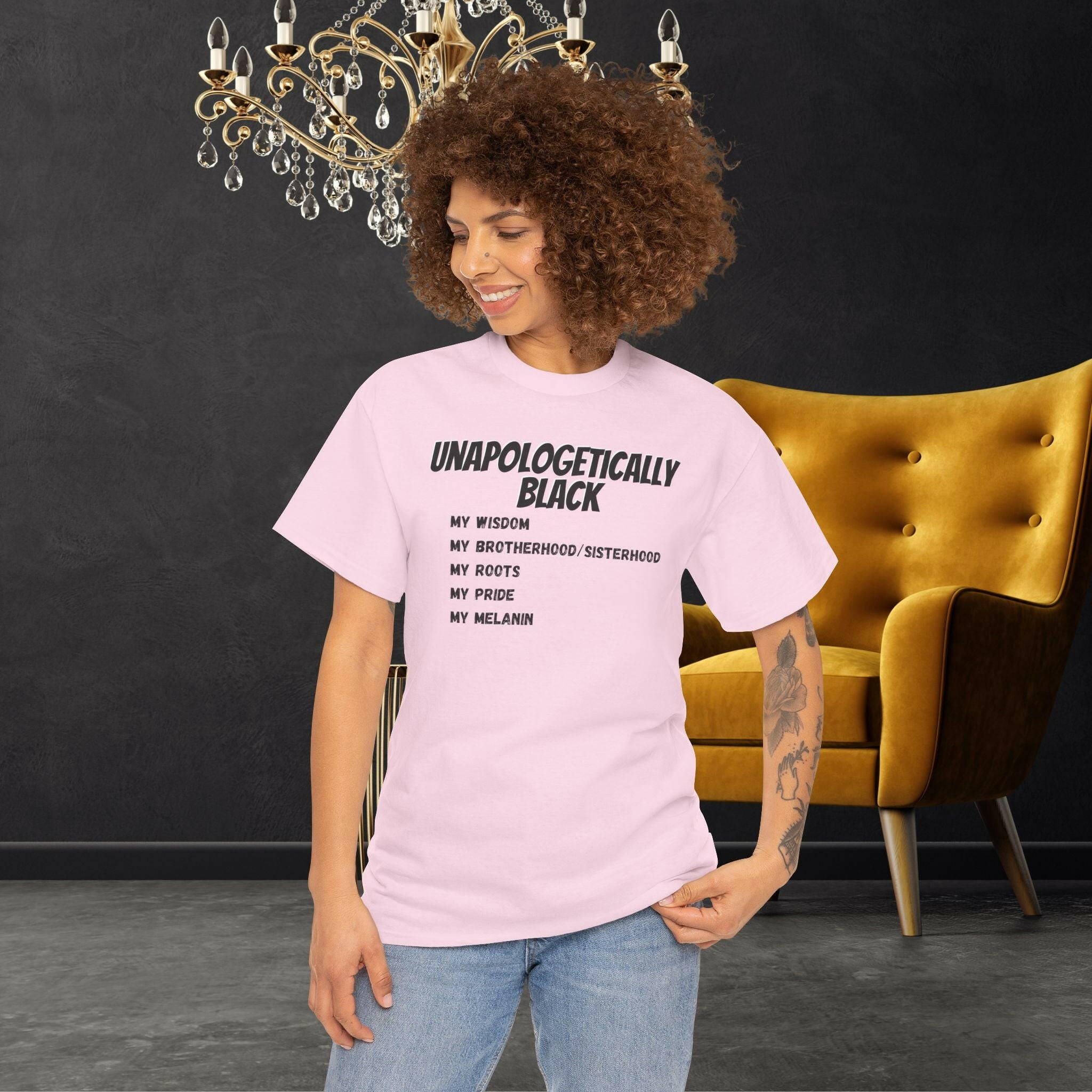 ‘Unapologetically Black' Women's Tee - MKCM Modern Designs